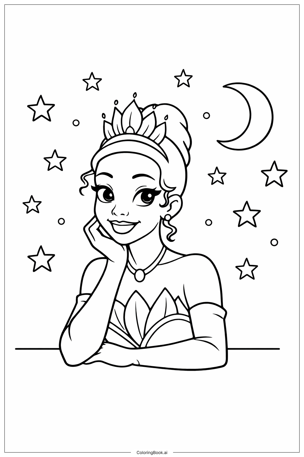 Tiana sous un ciel étoilé