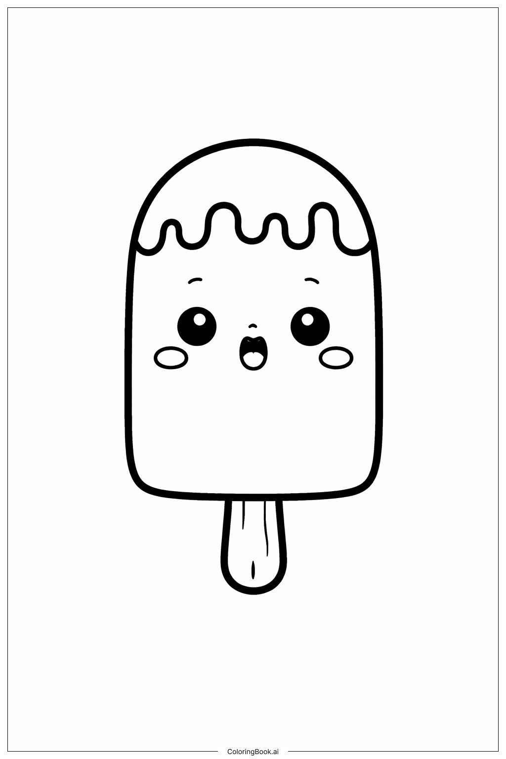  작은 아기 아이스바 색칠공부 페이지 