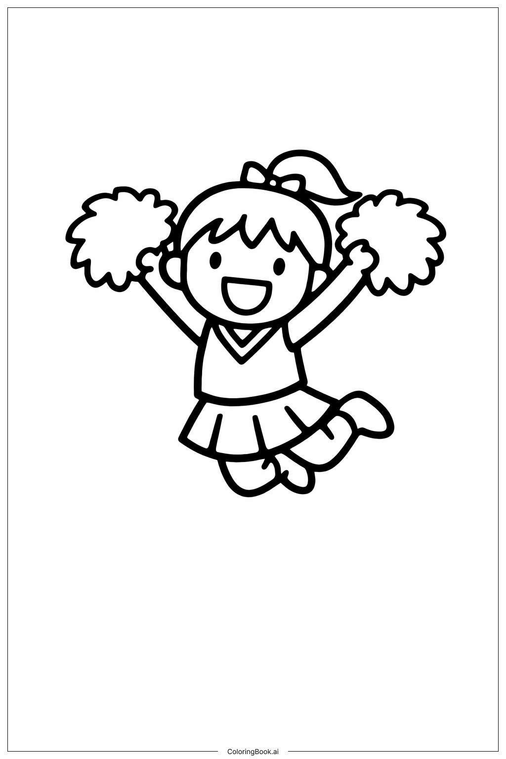 小啦啦队员跳跃填色页