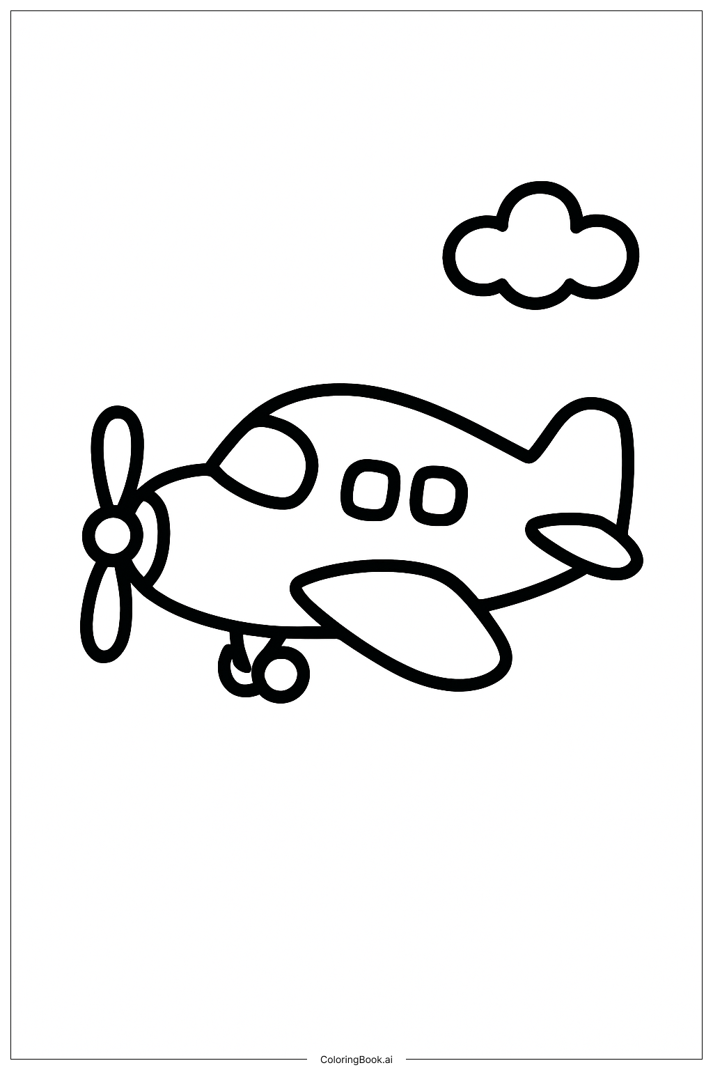  Winziges Wolkenflugzeug Ausmalseite 