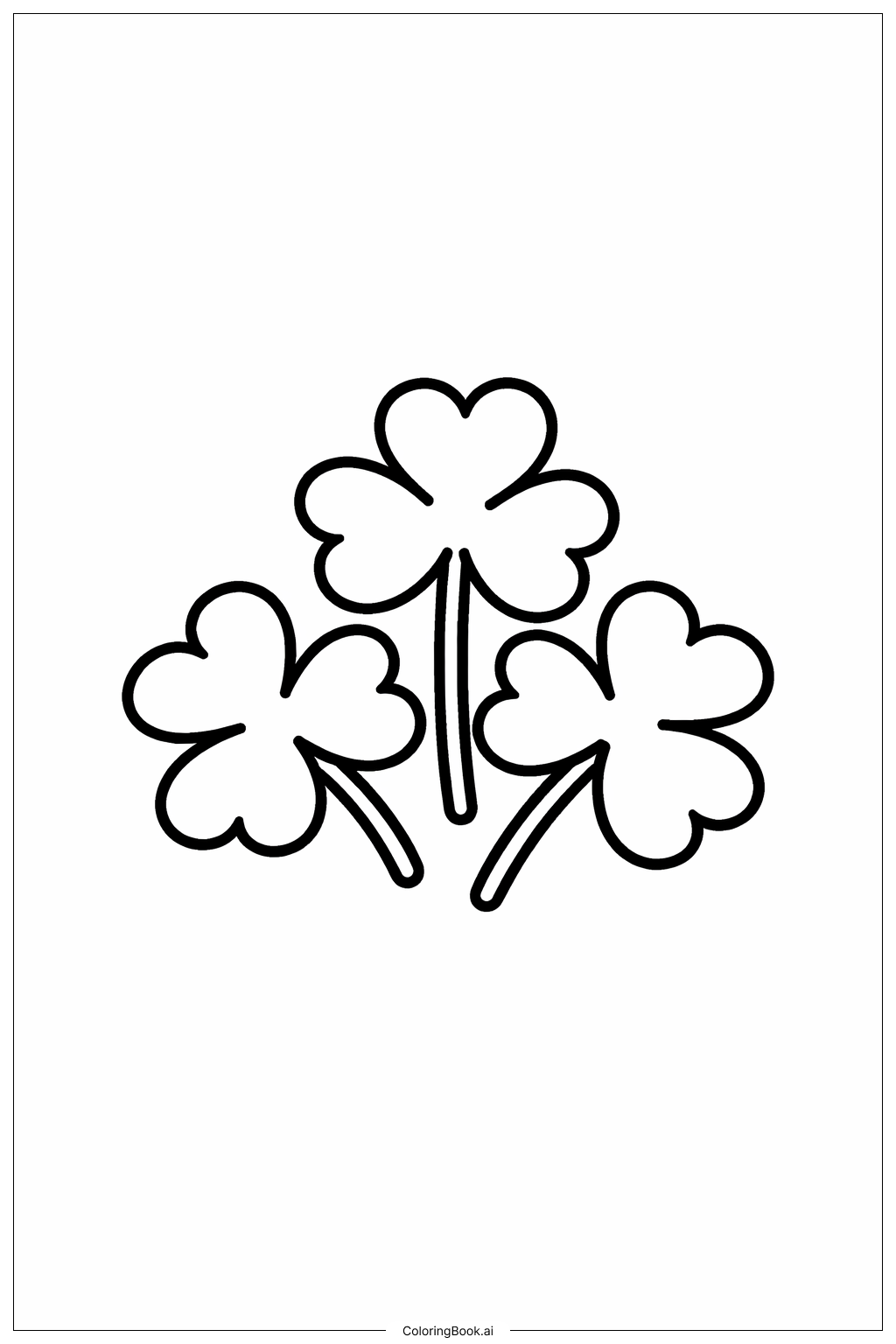  小三叶草簇填色页 