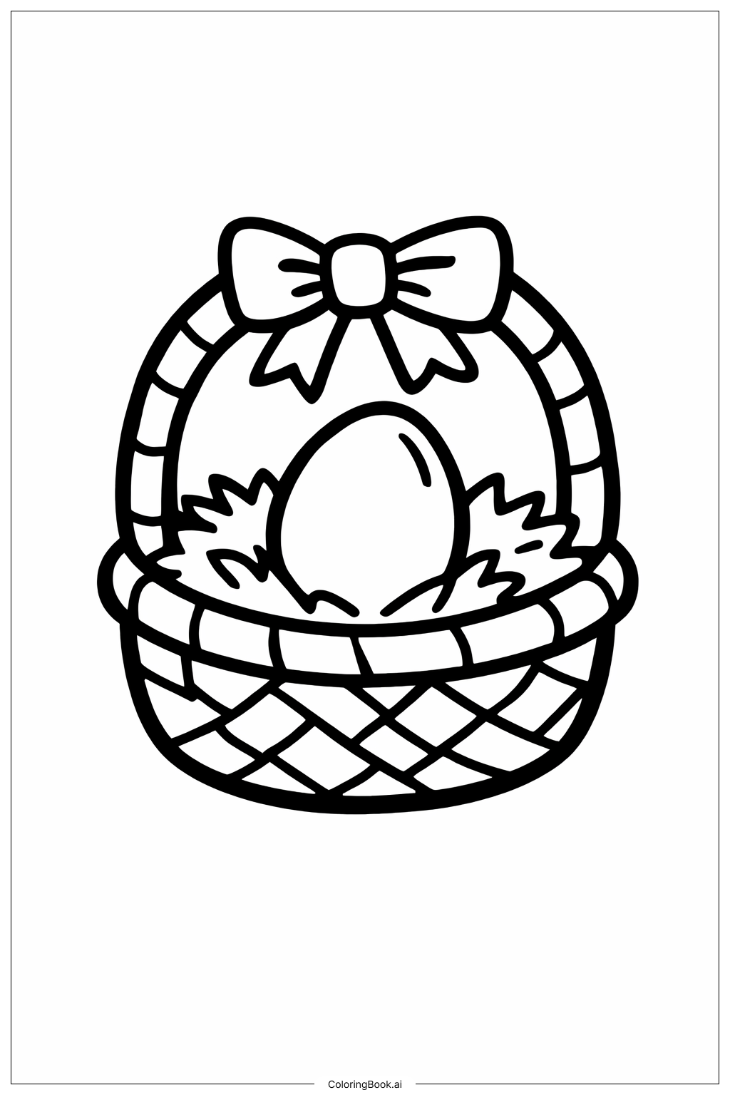  Tiny Easter Basket Coloring Page 