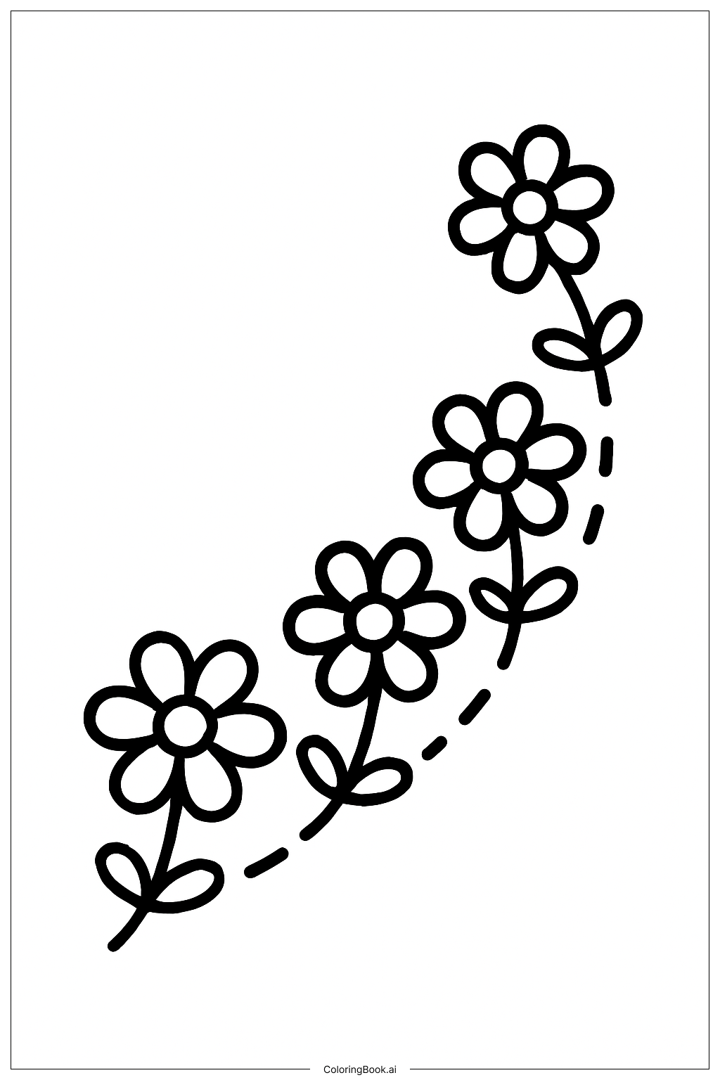  Tiny Flower Trail Coloring Page 