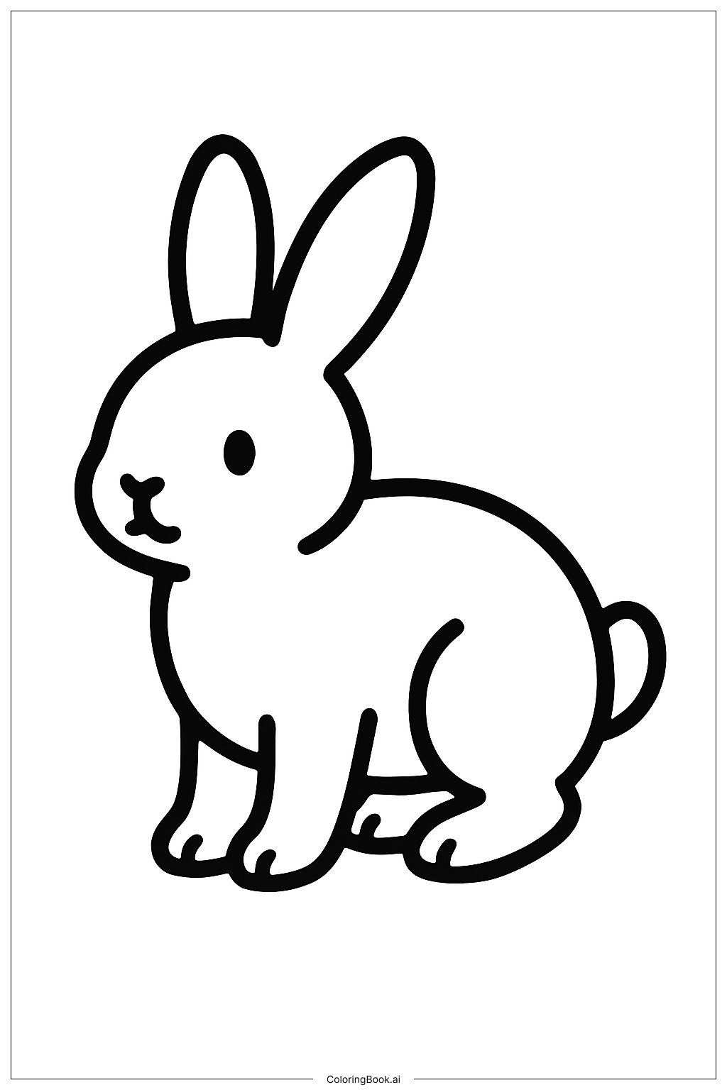 小さな森のウサギの塗り絵ページ