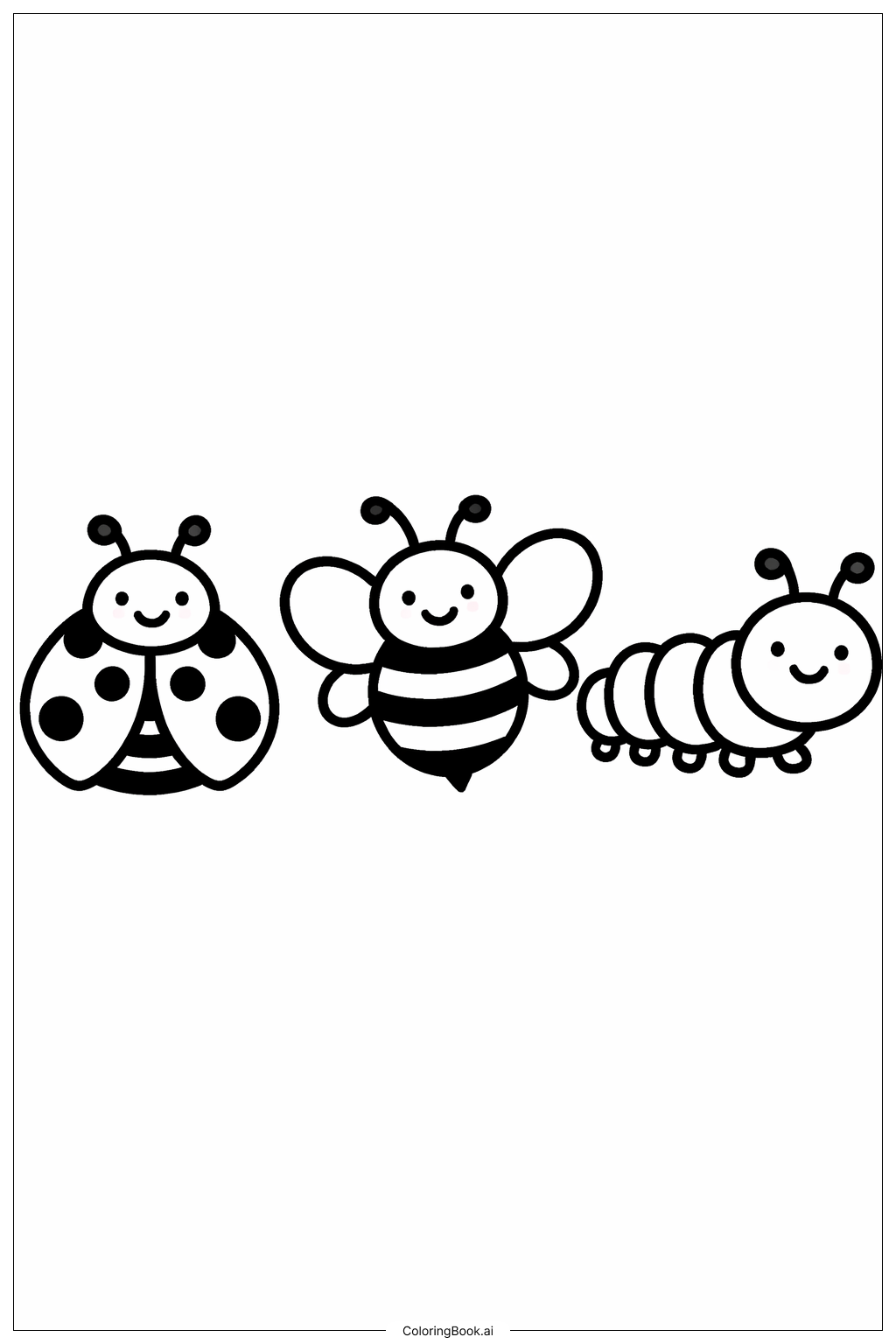  Page de coloriage Petite Famille d'Insectes 