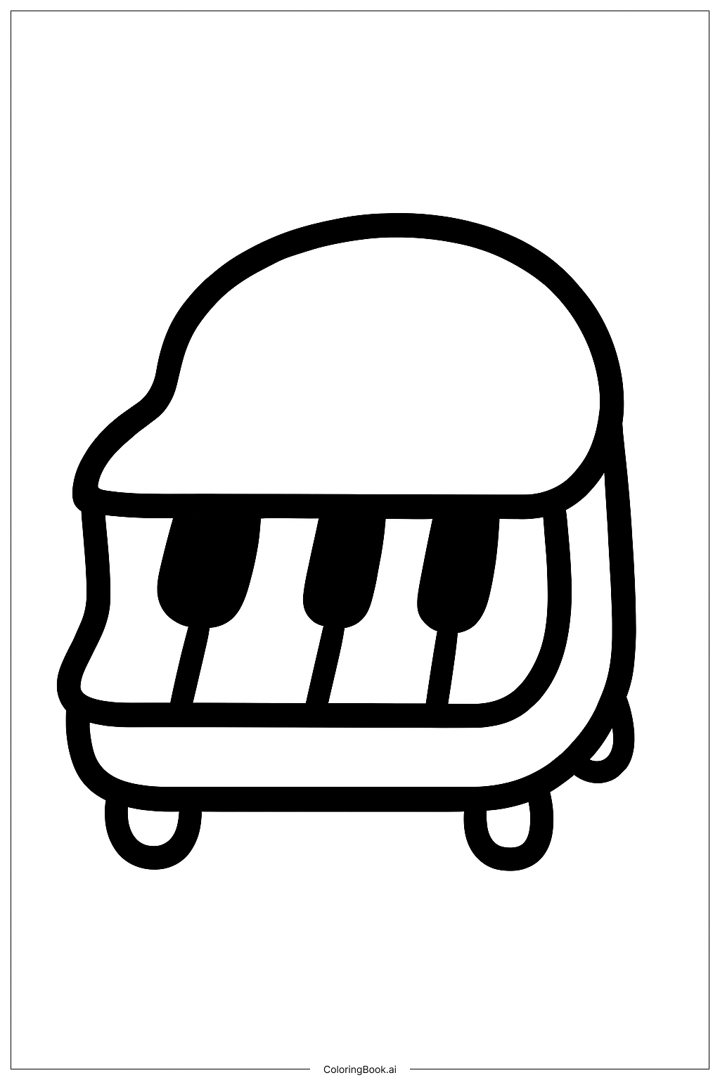  Página para colorear de Pequeño Piano Musical 