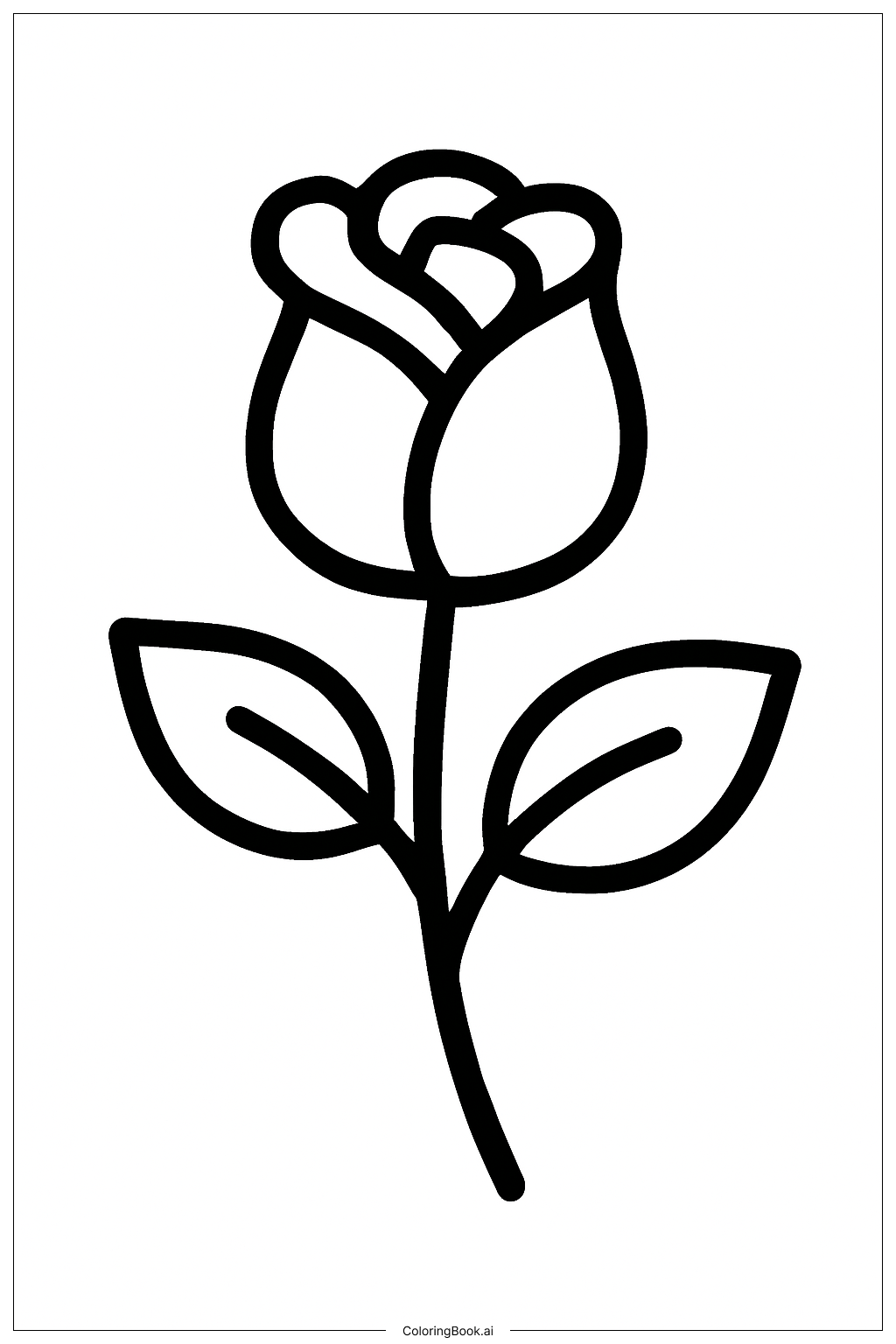  小玫瑰纹身填色页 