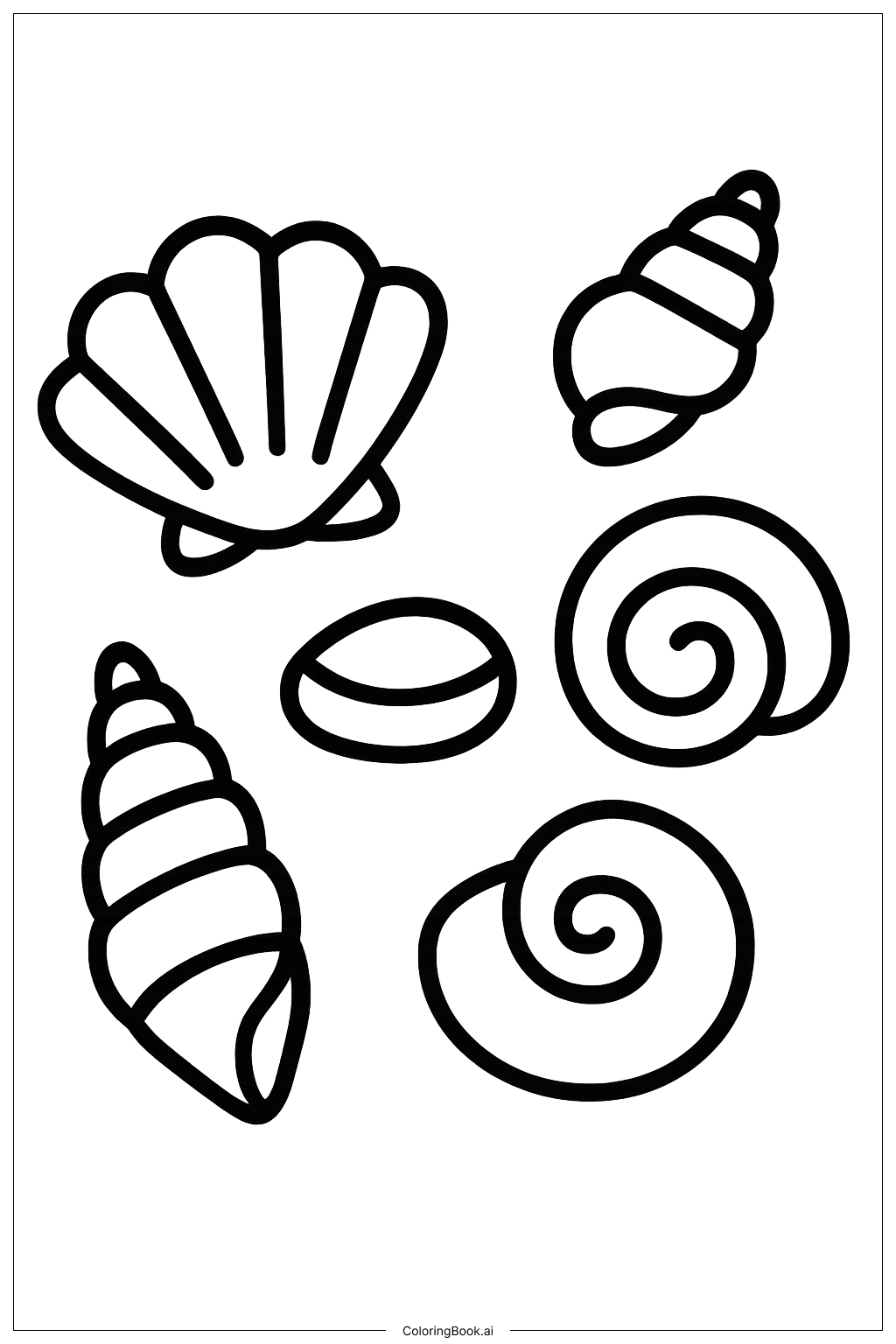 小贝壳收藏填色页