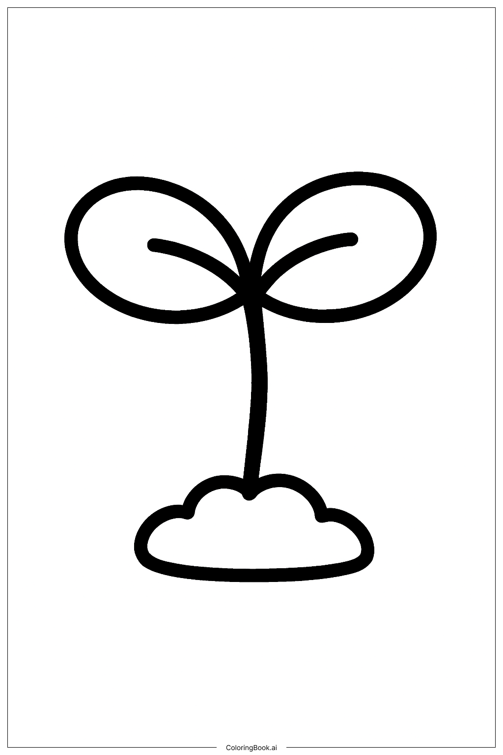 小さな苗木の塗り絵ページ