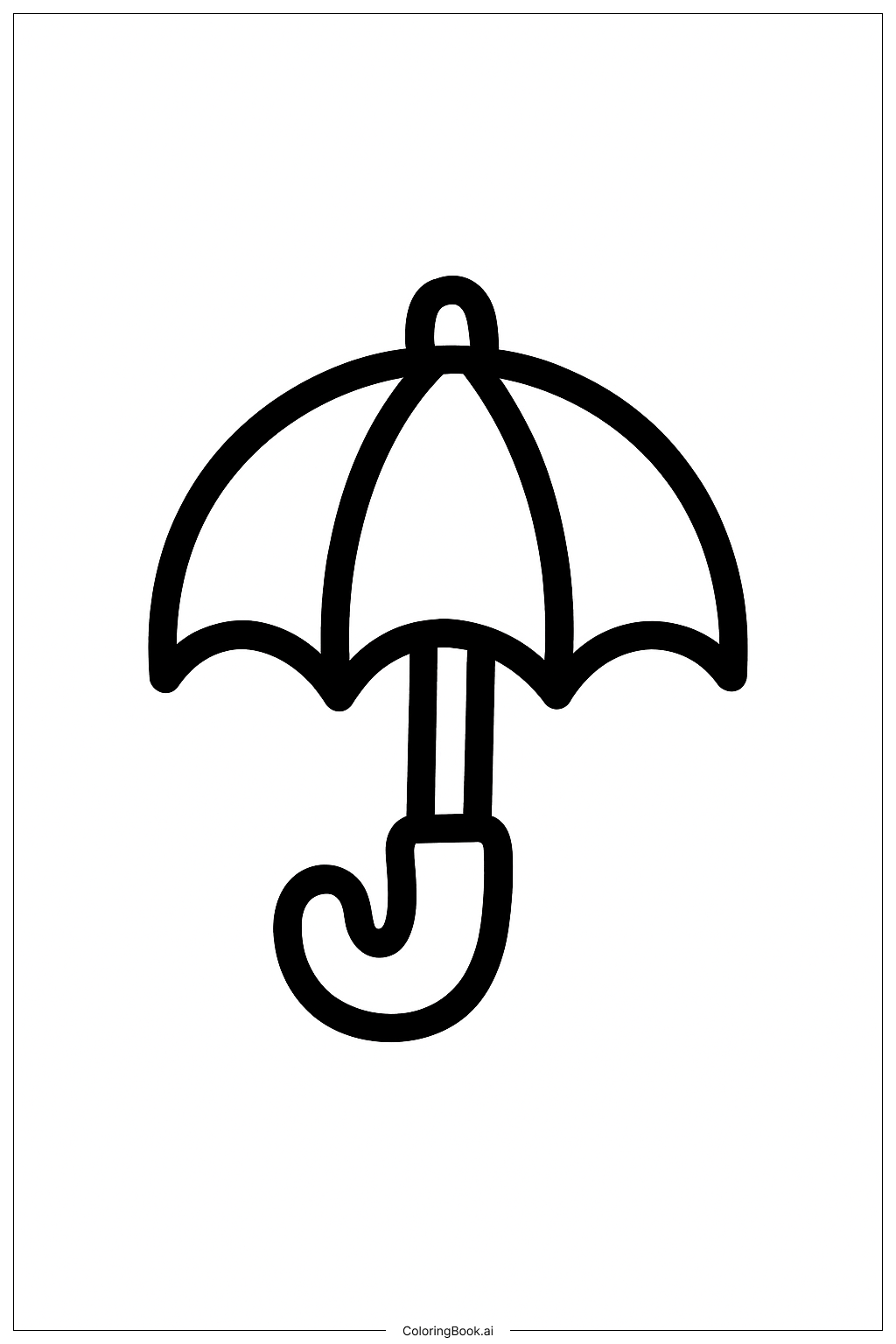  小雨伞玩具填色页 