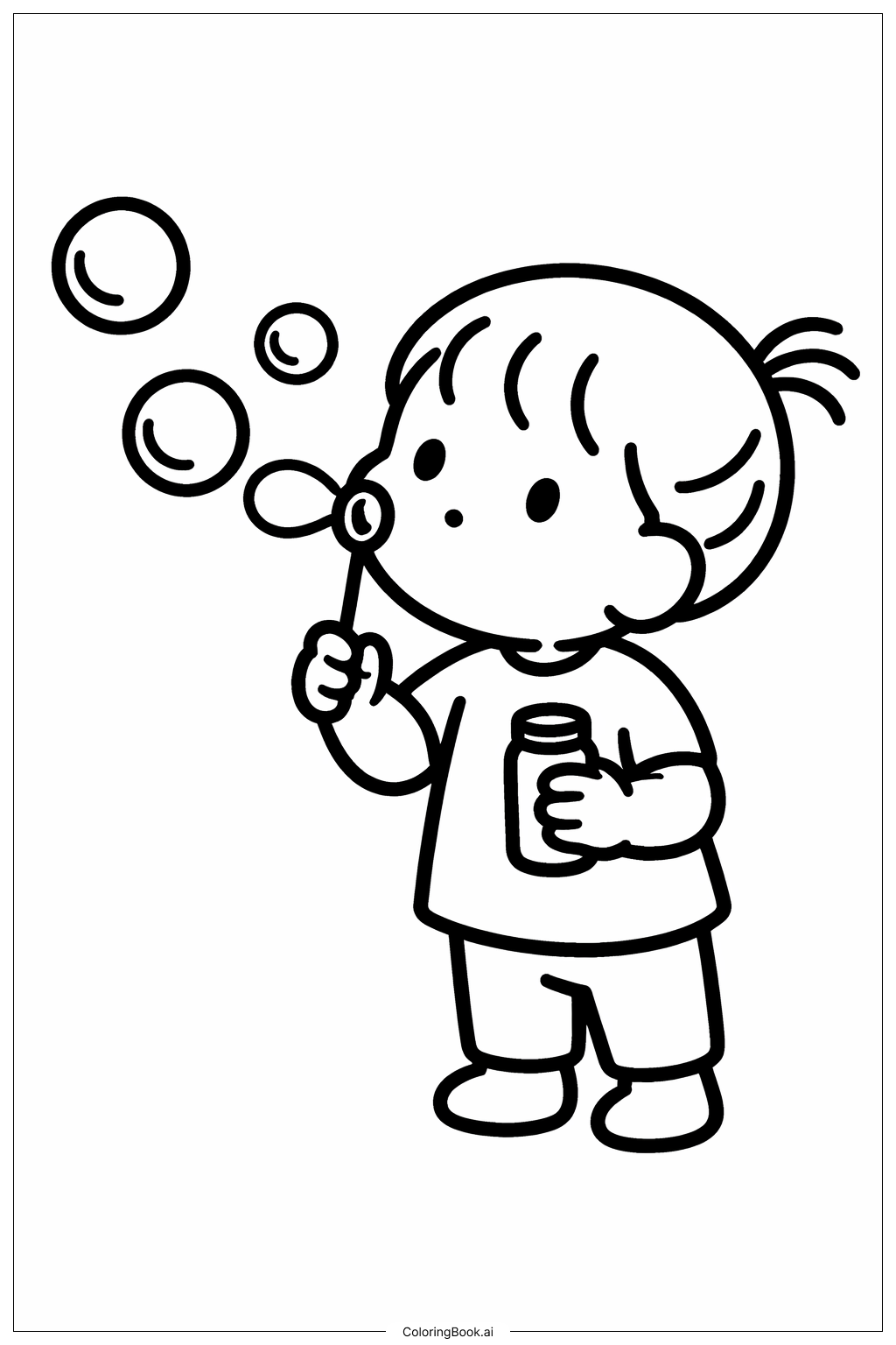 Trang tô màu Trẻ nhỏ thổi bong bóng