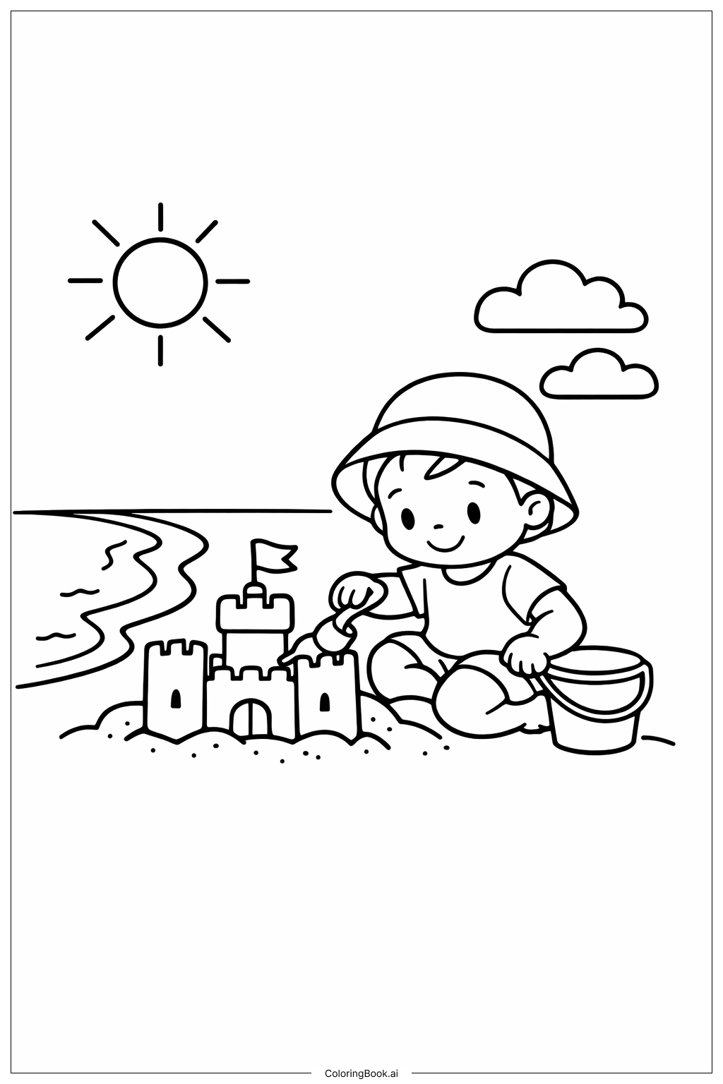 Trẻ nhỏ xây lâu đài cát