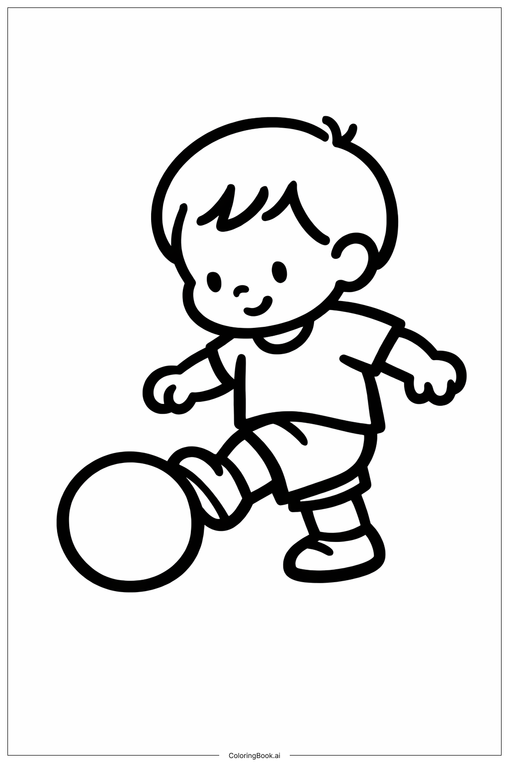 Trang tô màu Trẻ nhỏ đá bóng