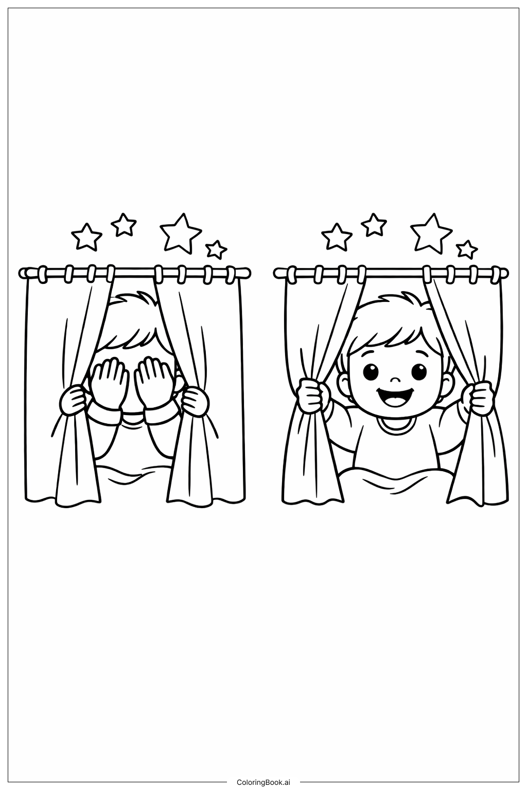 Trang tô màu Trẻ nhỏ chơi ú òa