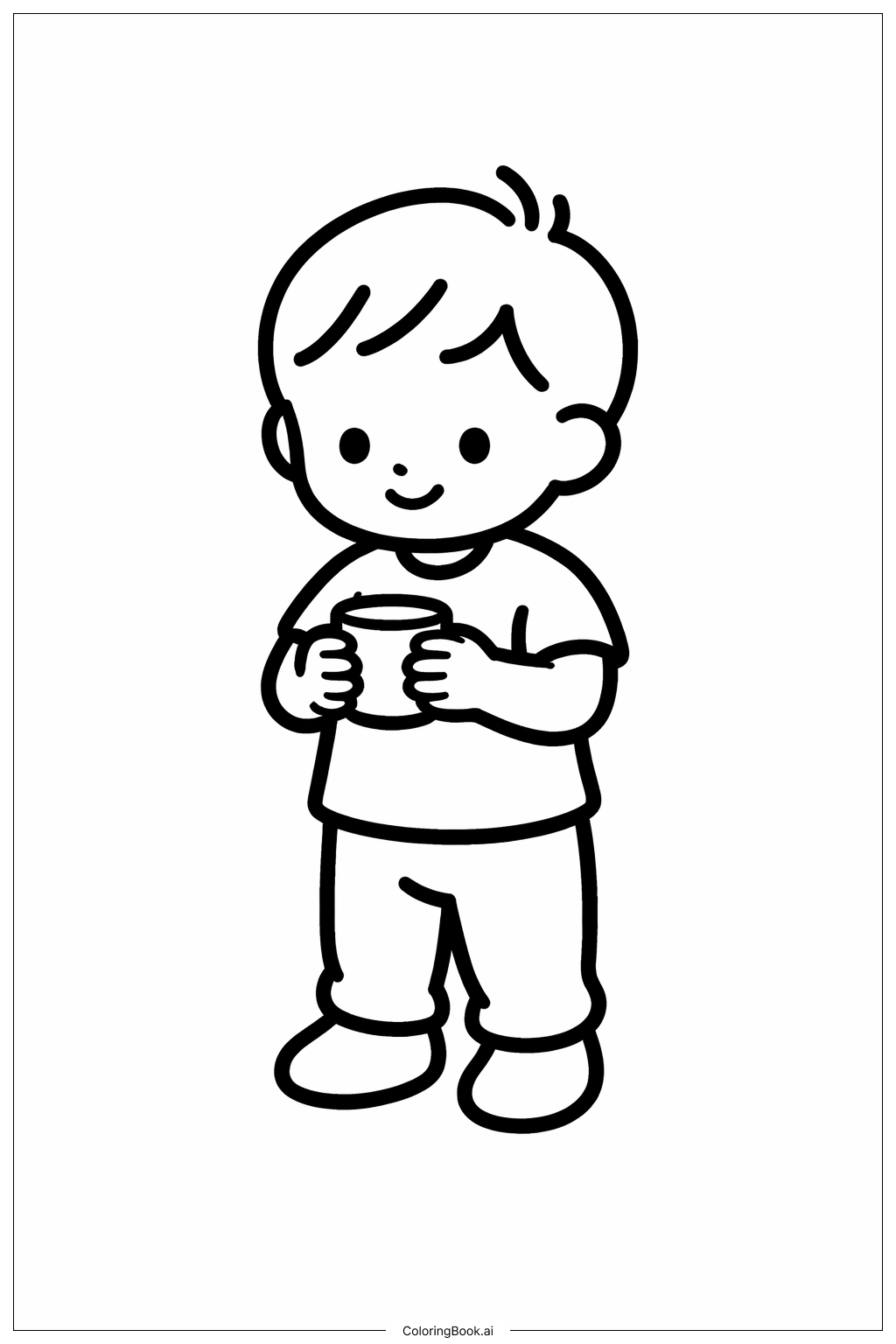 Criança Pequena em Pé Com Copo