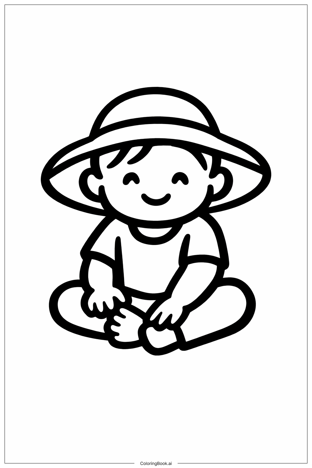 Criança Pequena Usando Chapéu de Sol