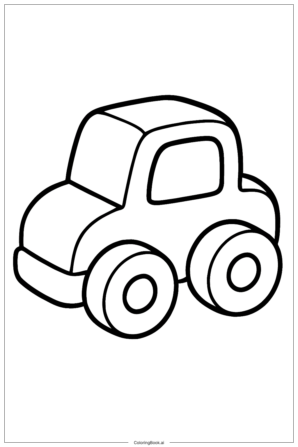  积木玩具车填色页 