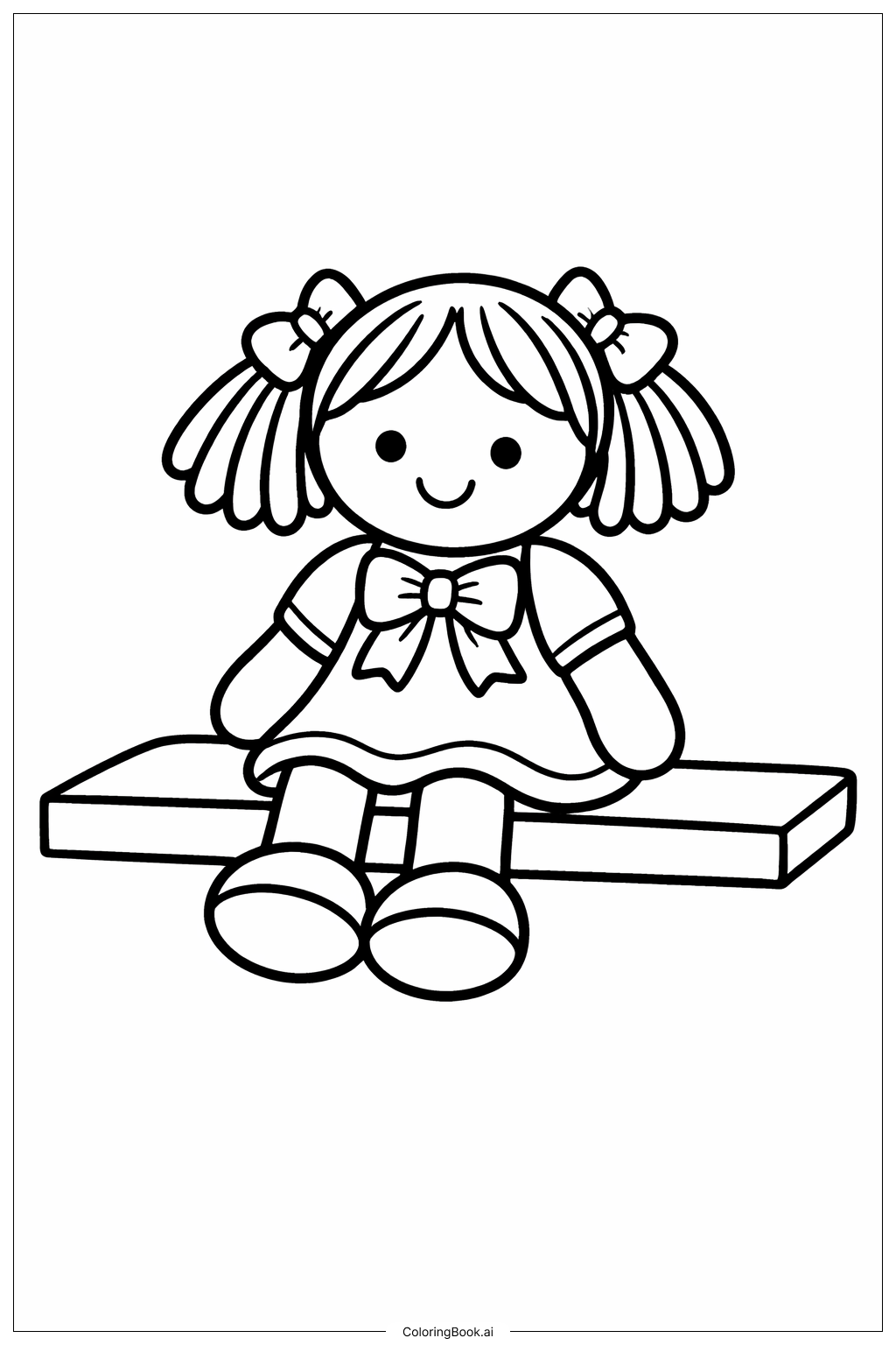 架子上的玩偶填色页