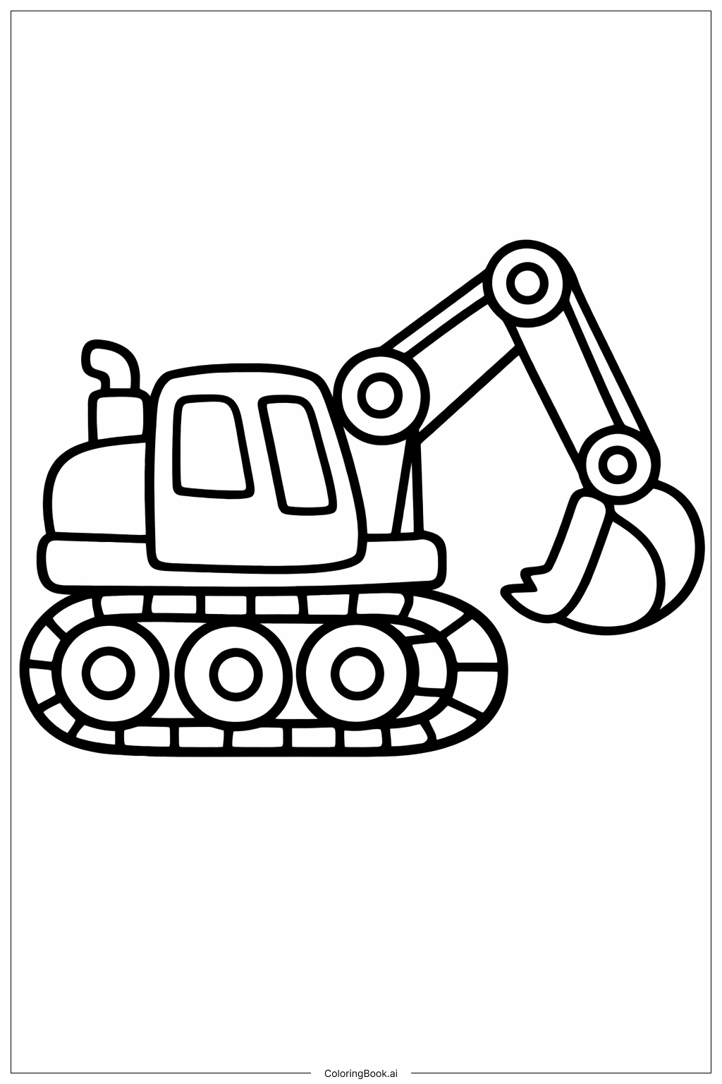 玩具挖掘机填色页