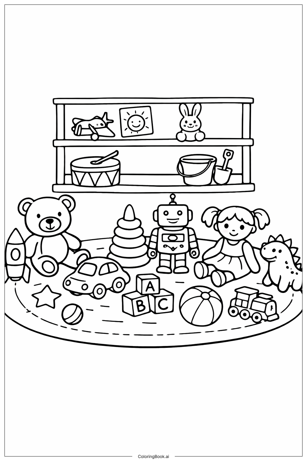  玩具房塗鴉著色頁 