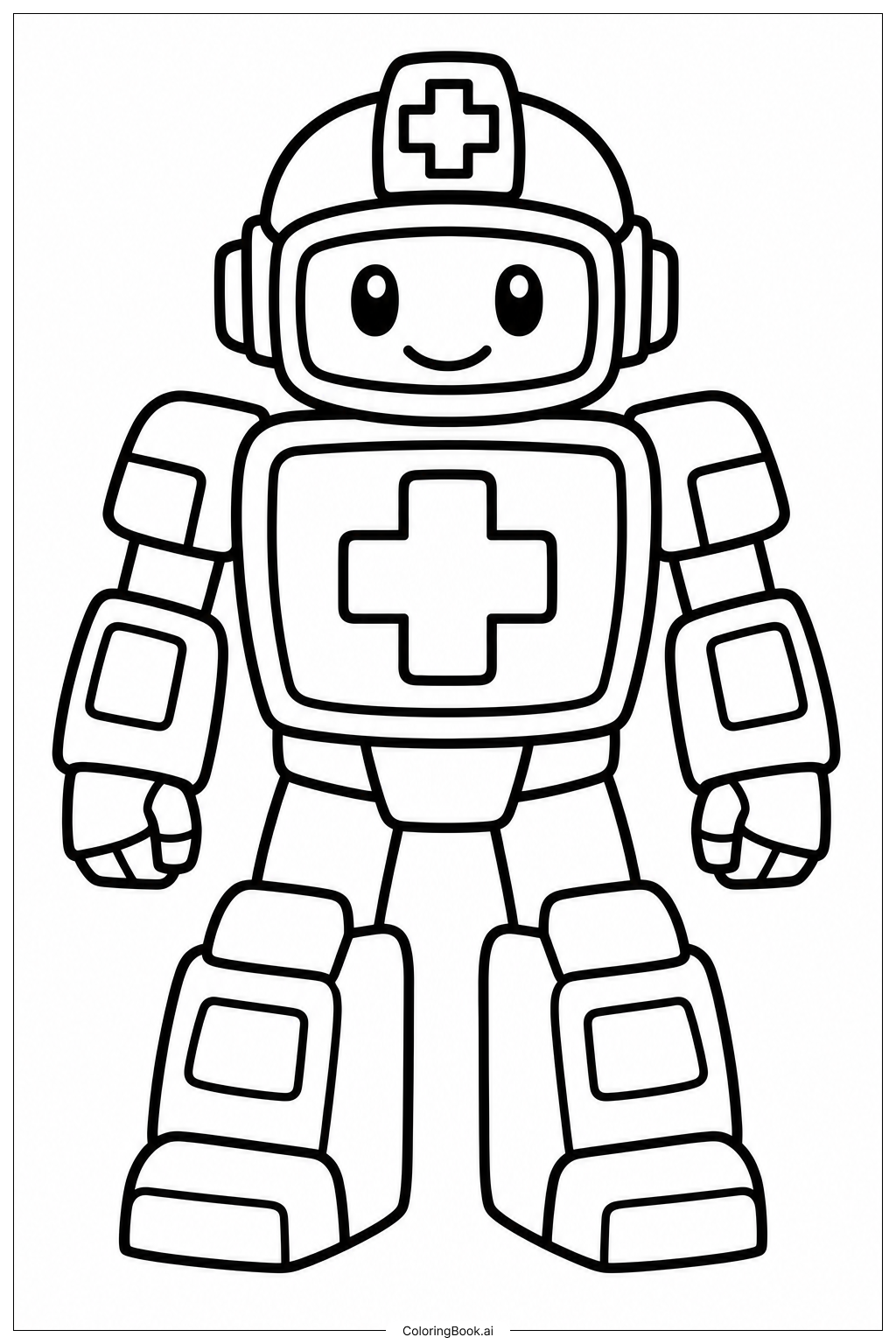  Trang tô màu Transformers Simple Medical Bot 