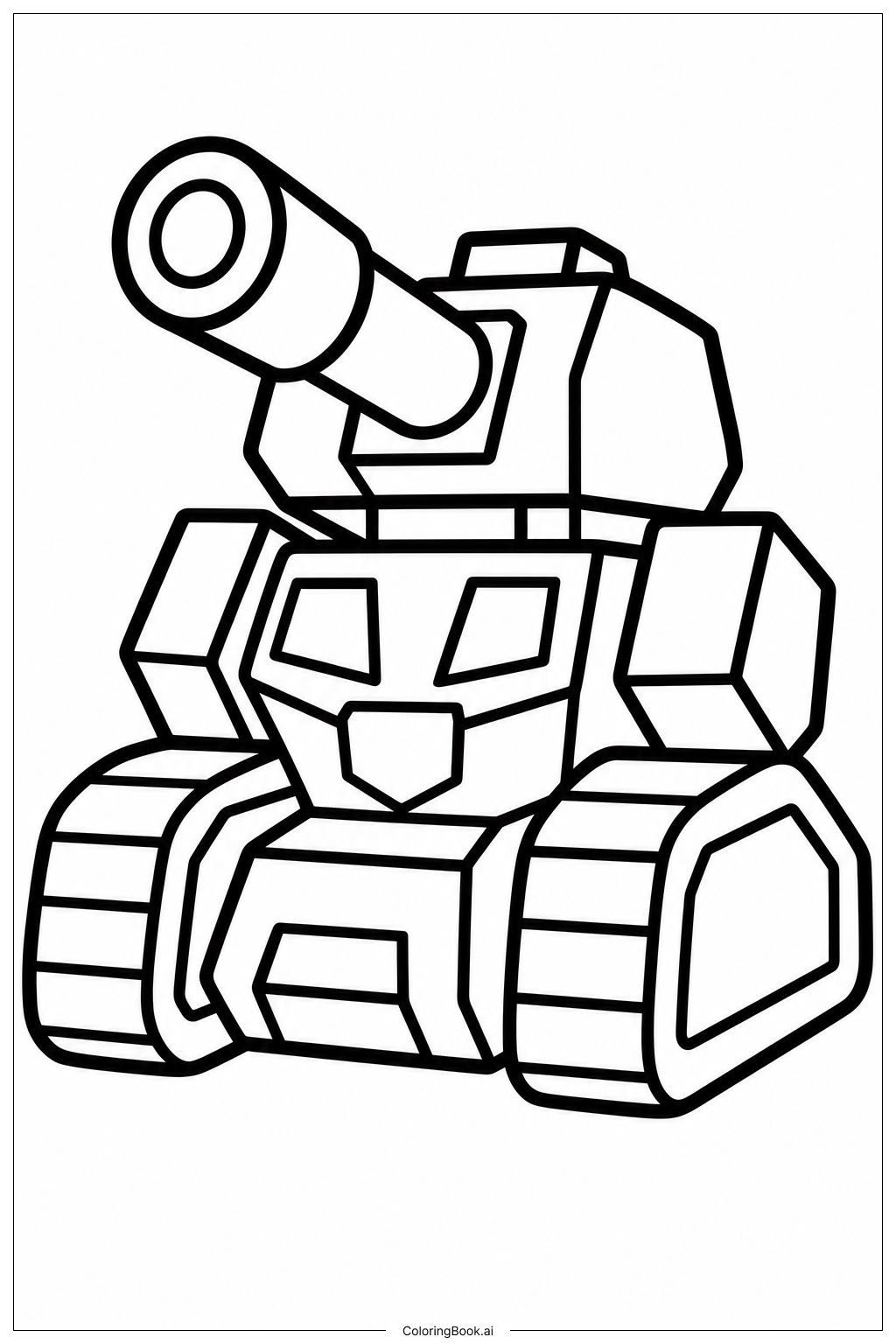  Trang tô màu Transformers Rô-bốt Xe Tăng Đơn Giản 