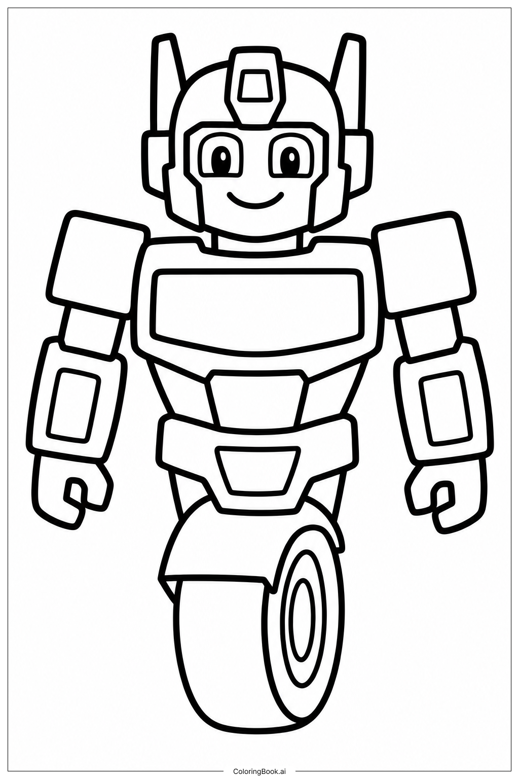  Trang tô màu Transformers Robot Một Bánh Xe 