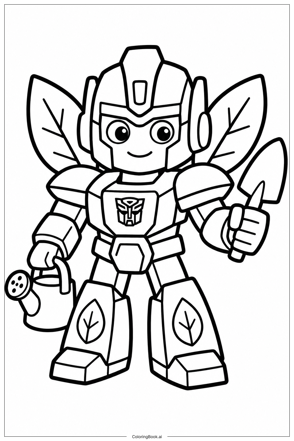  Trang tô màu Transformers Chú Robot Làm Vườn Nhỏ 