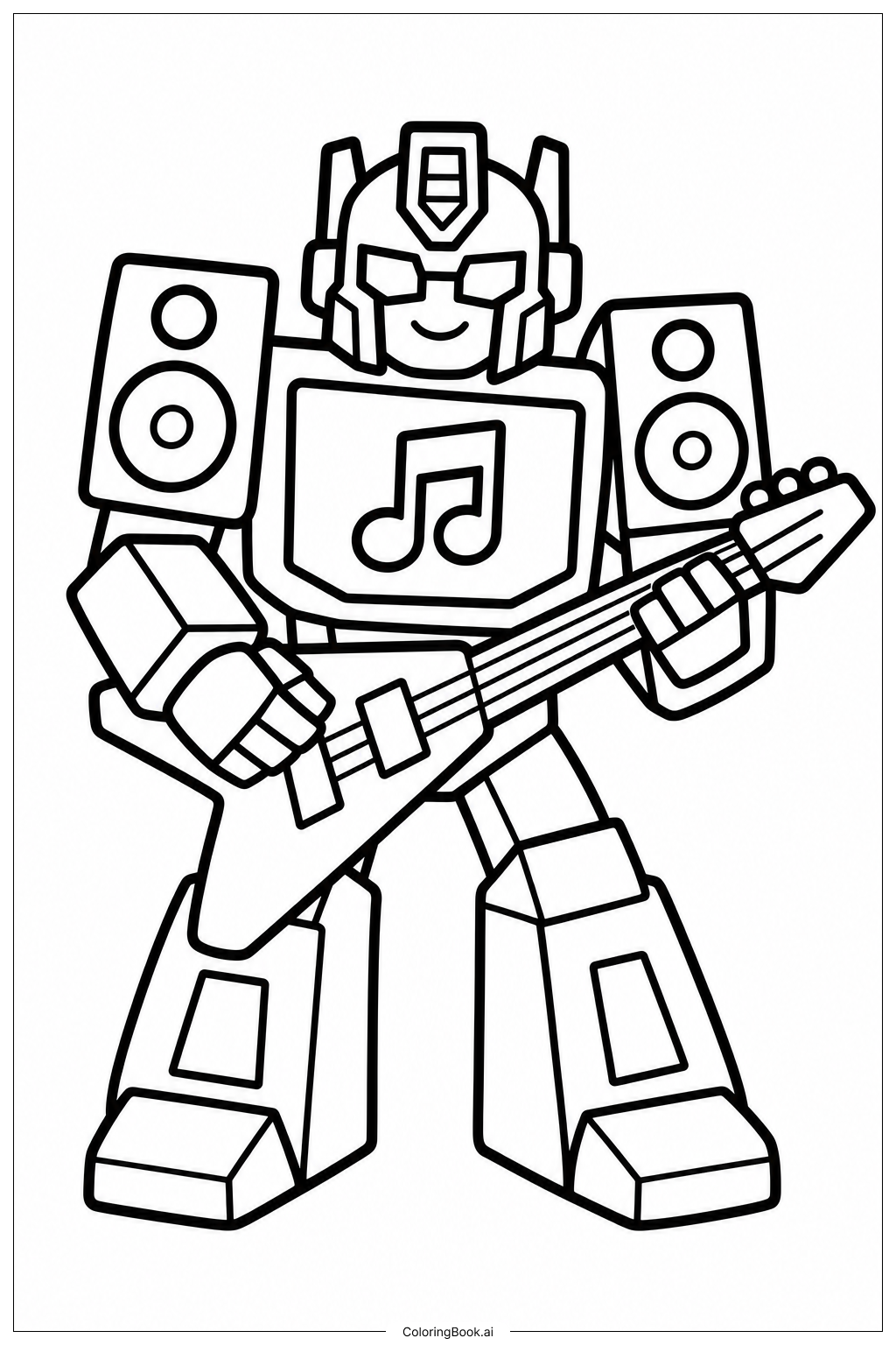  Trang tô màu Robot Âm Nhạc Nhỏ Transformers 