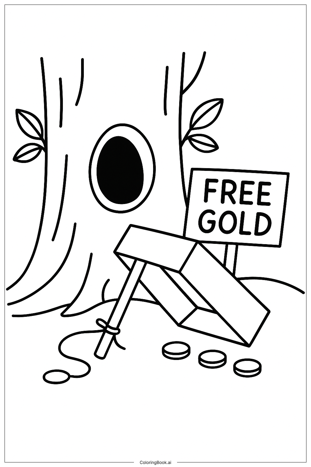 Trang tô màu Bẫy Yêu Tinh Trong Hốc Cây