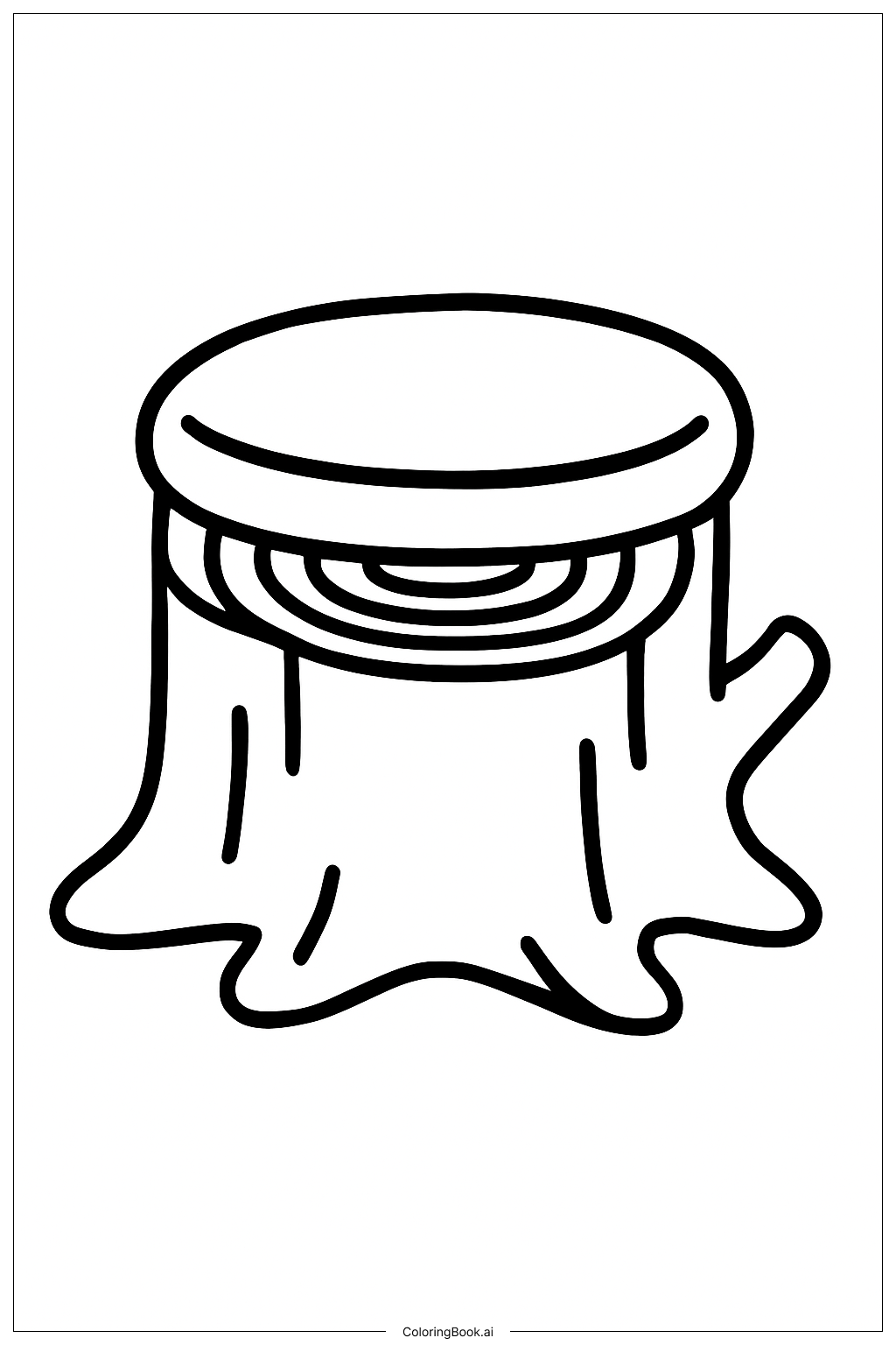 Página para colorir de Banco de Tronco de Árvore