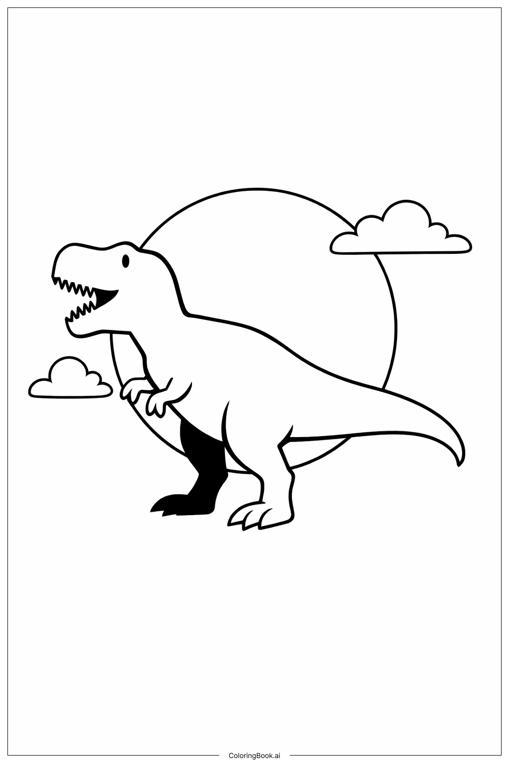  Trang tô màu Tyrannosaurus Rex Khi Hoàng Hôn 