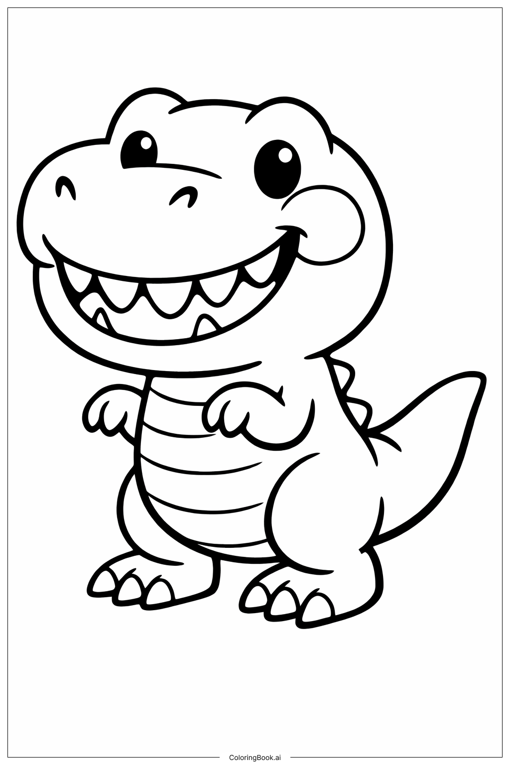  Trang tô màu Khủng long Tyrannosaurus Rex nở nụ cười lớn 