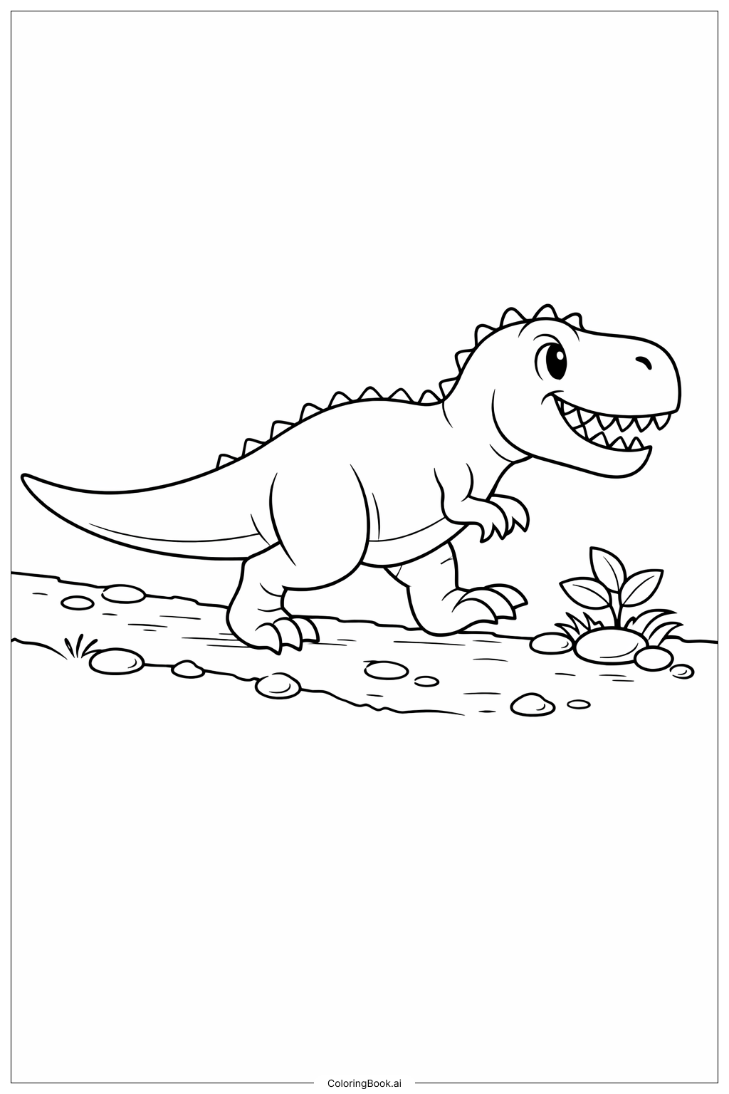  Trang tô màu Đường đi của Khủng long bạo chúa Tyrannosaurus Rex 