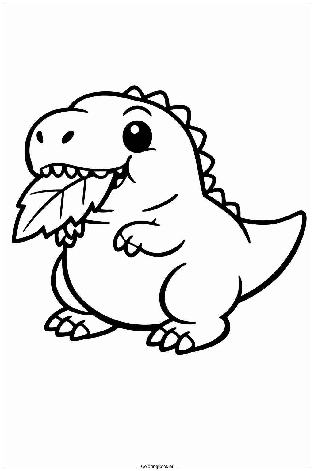  Trang tô màu Khủng long bạo chúa Tyrannosaurus Rex ăn lá 