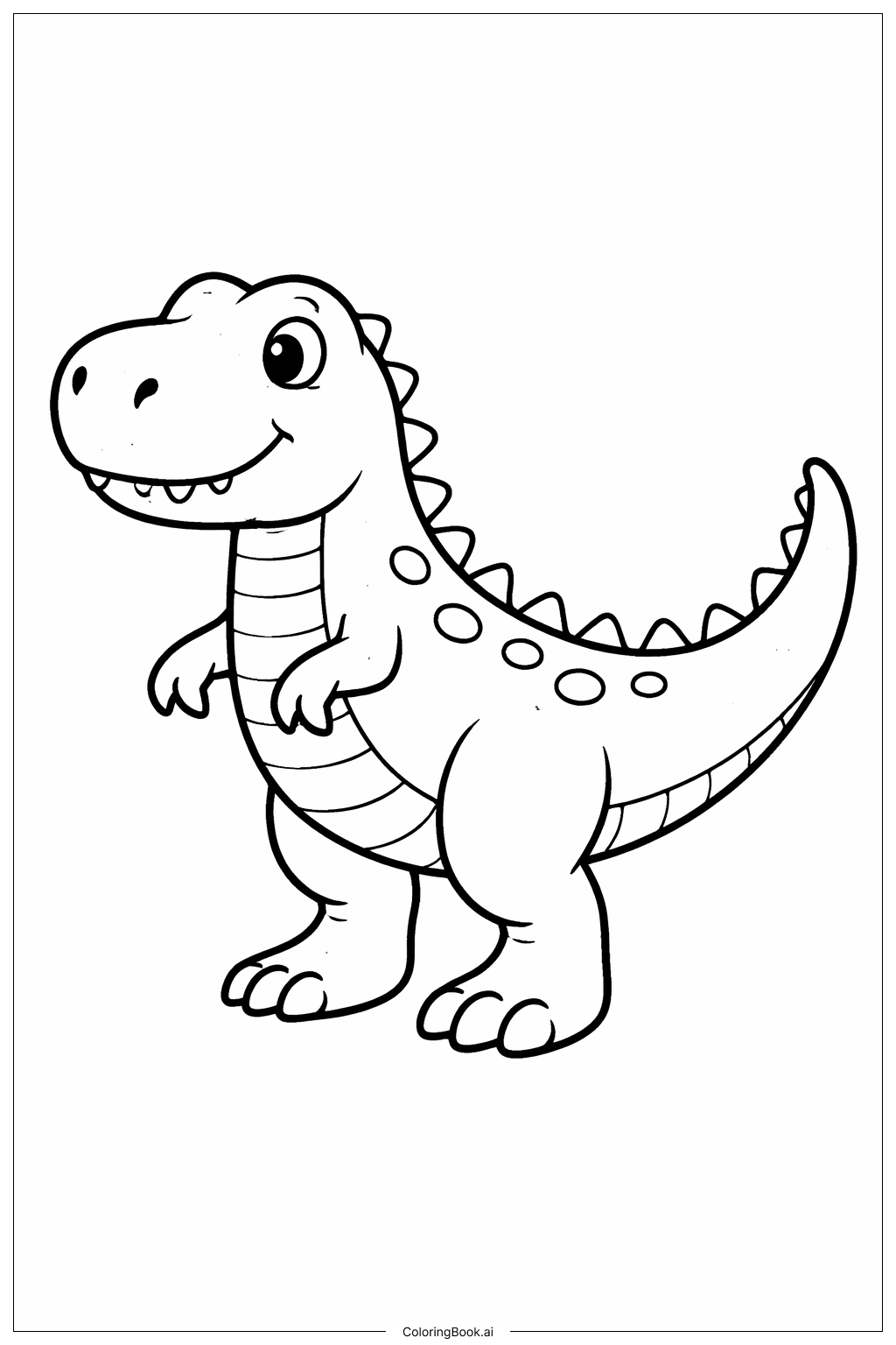  Trang tô màu Tyrannosaurus Rex Tư Thế Thân Thiện 