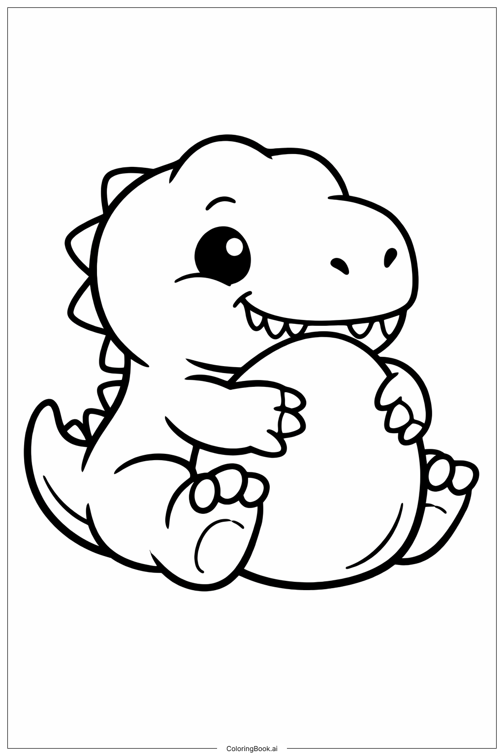  Trang tô màu Khủng long Tyrannosaurus Rex ôm trứng 