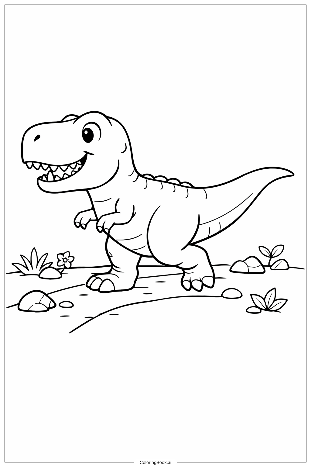  Trang tô màu Tyrannosaurus Rex 