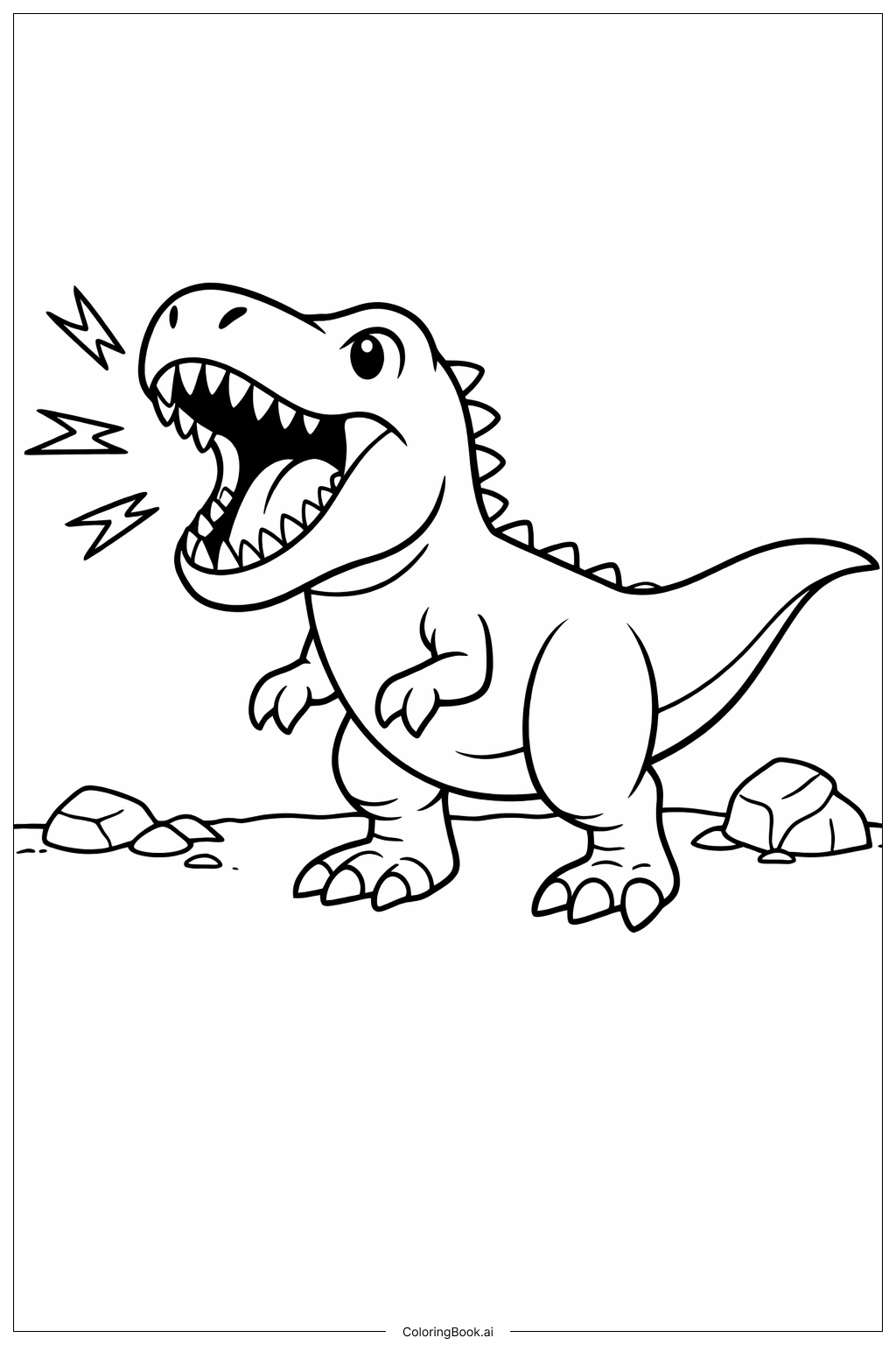  Trang tô màu Khủng long Tyrannosaurus Rex gầm to 