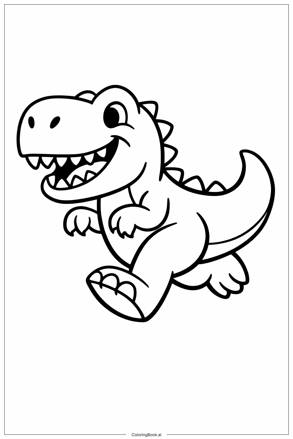  Trang tô màu Khủng long Tyrannosaurus Rex đang chạy 