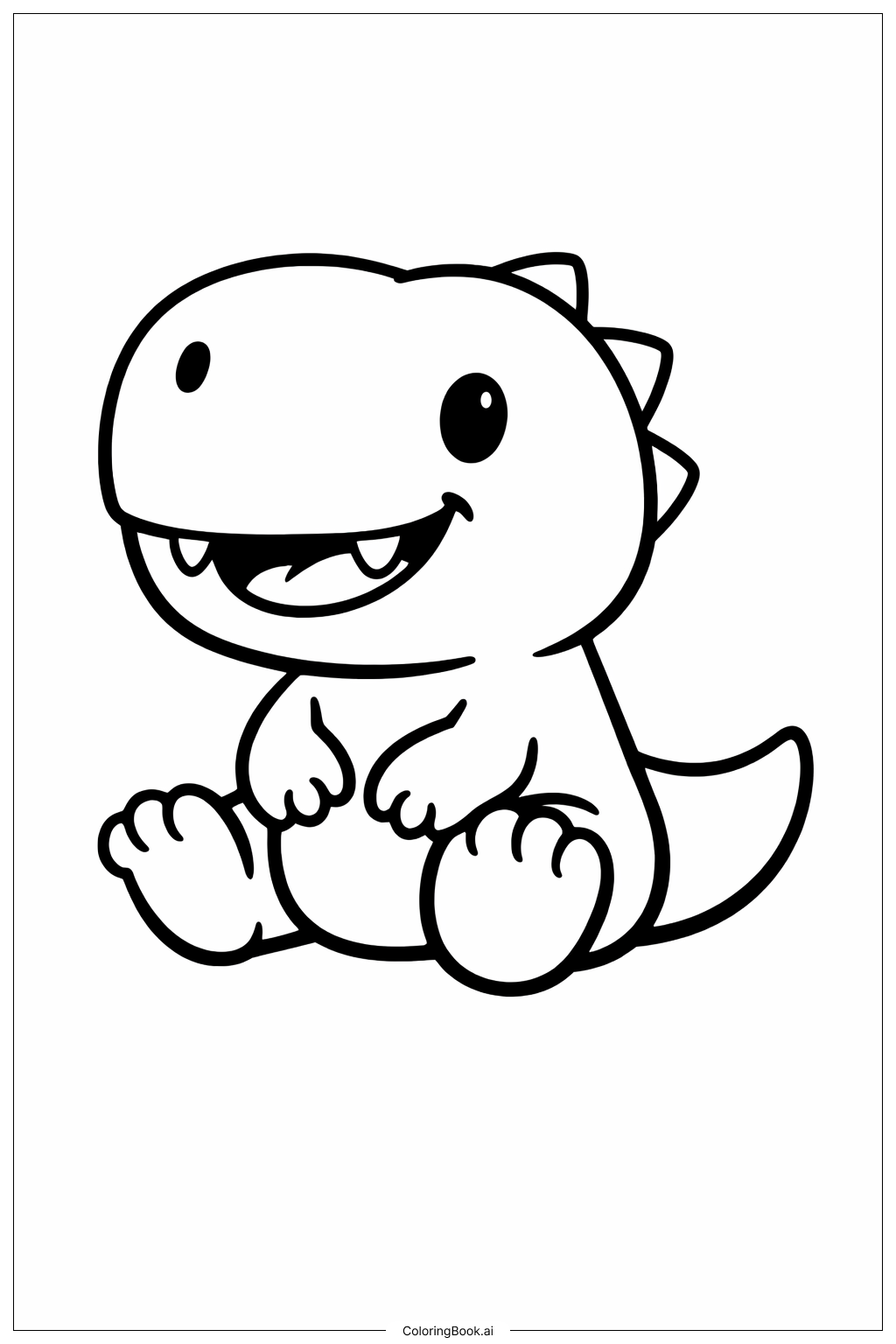  Trang tô màu Tyrannosaurus Rex Ngồi 