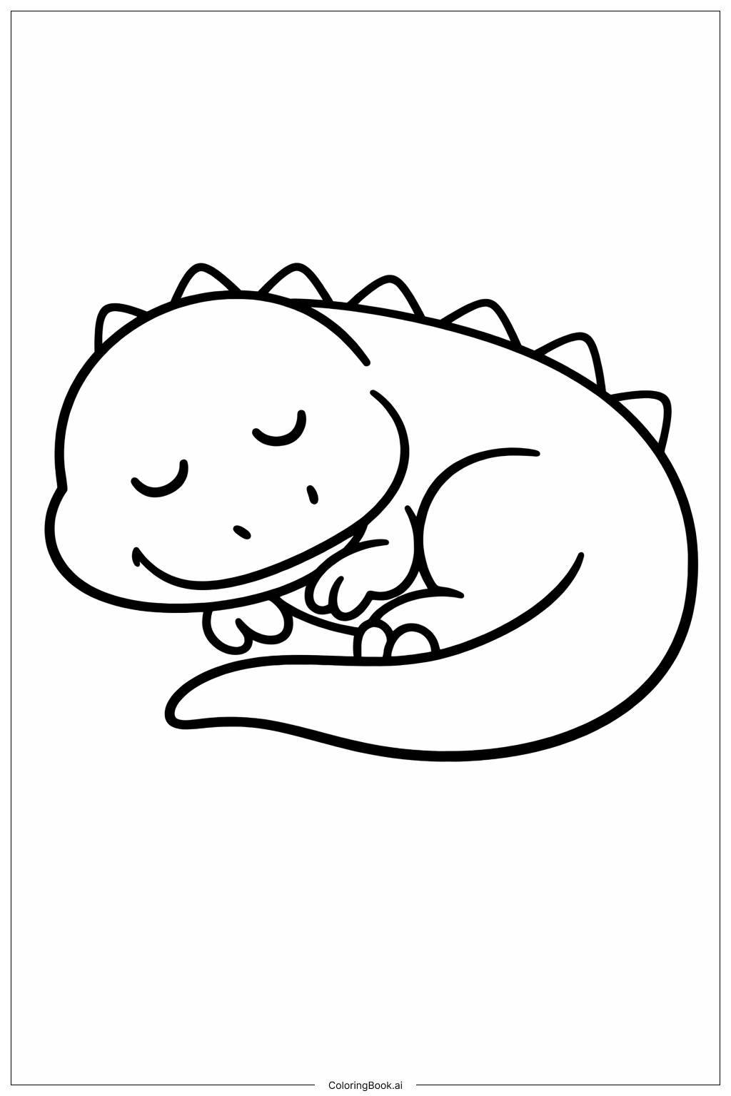  Trang tô màu Khủng long Tyrannosaurus Rex đang ngủ 