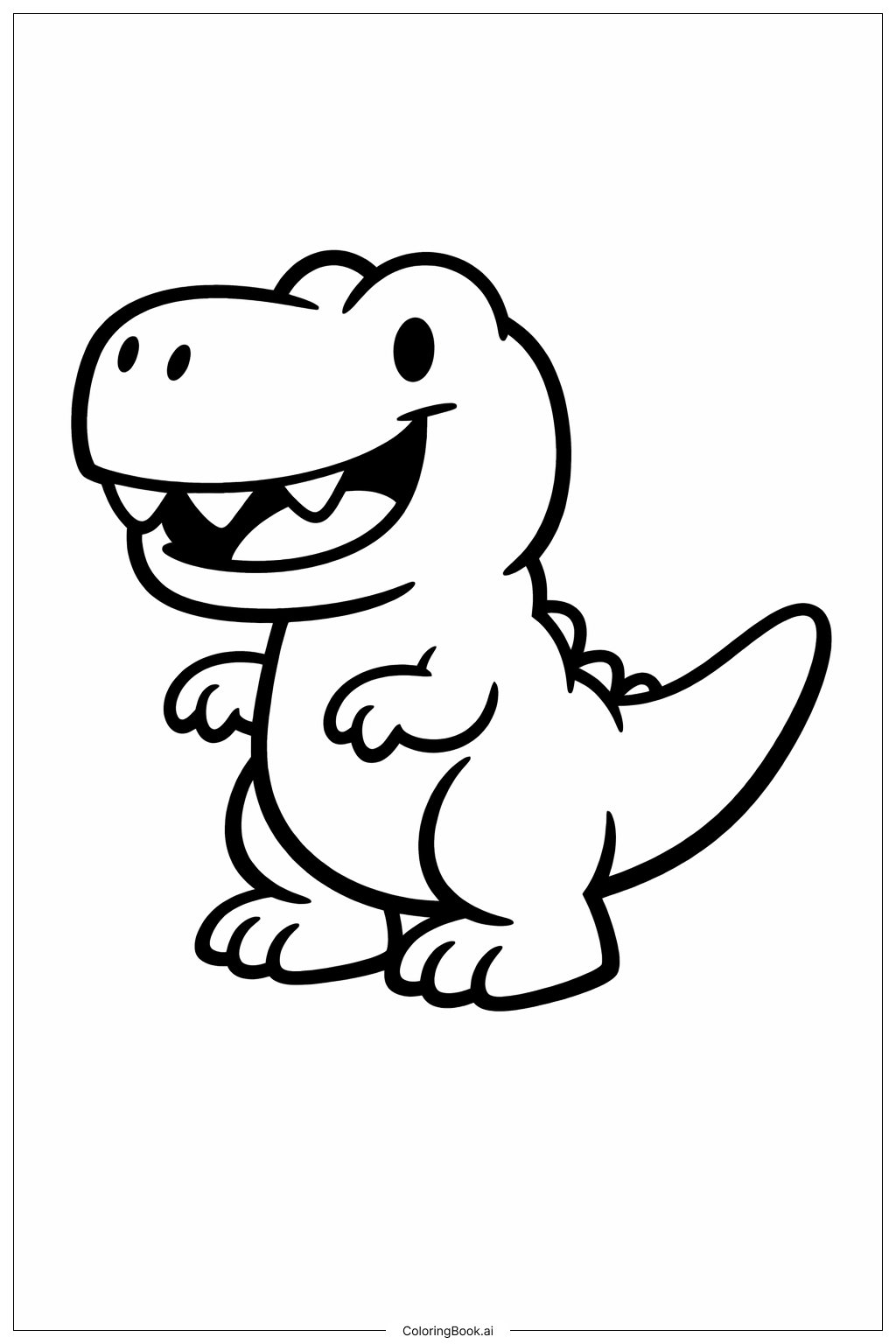  Trang tô màu Khủng long bạo chúa T-Rex cười tươi 