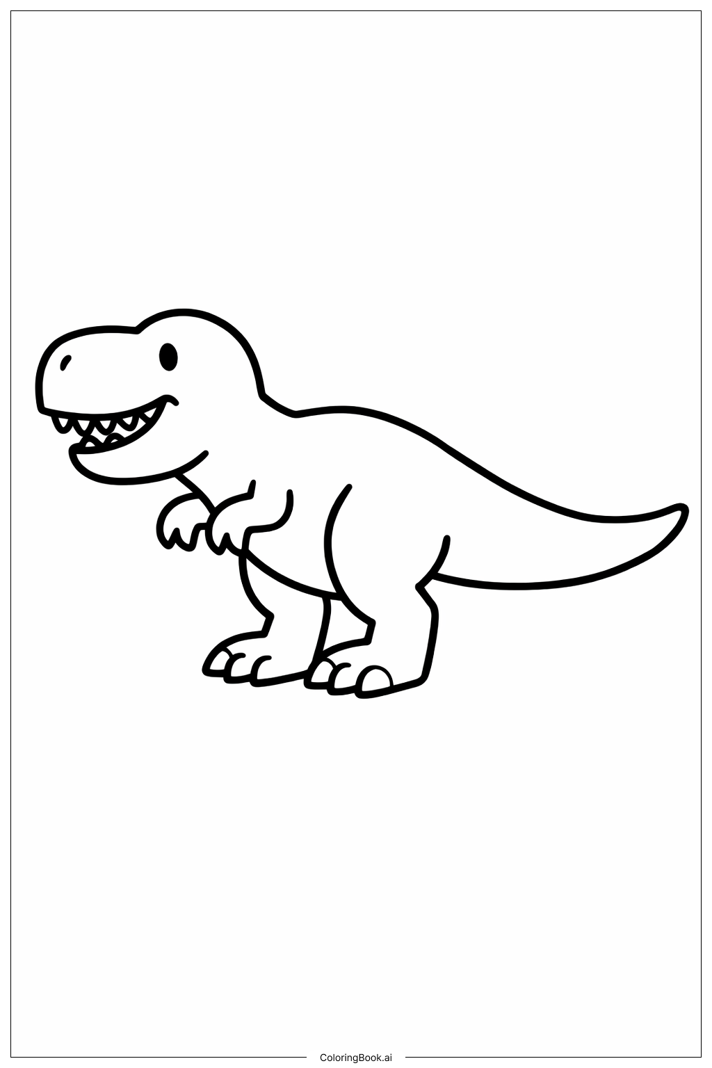  Trang tô màu Tyrannosaurus Rex Đứng Nghiêng 