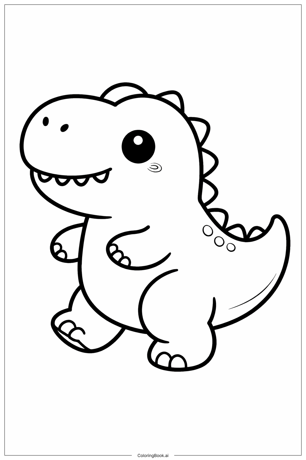  Trang tô màu Khủng long Tyrannosaurus Rex đi bộ 