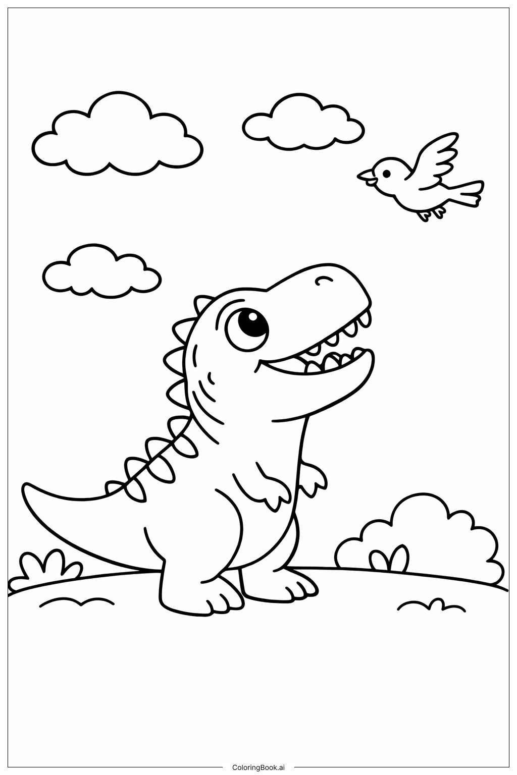 Khủng long Tyrannosaurus Rex nhìn lên trời