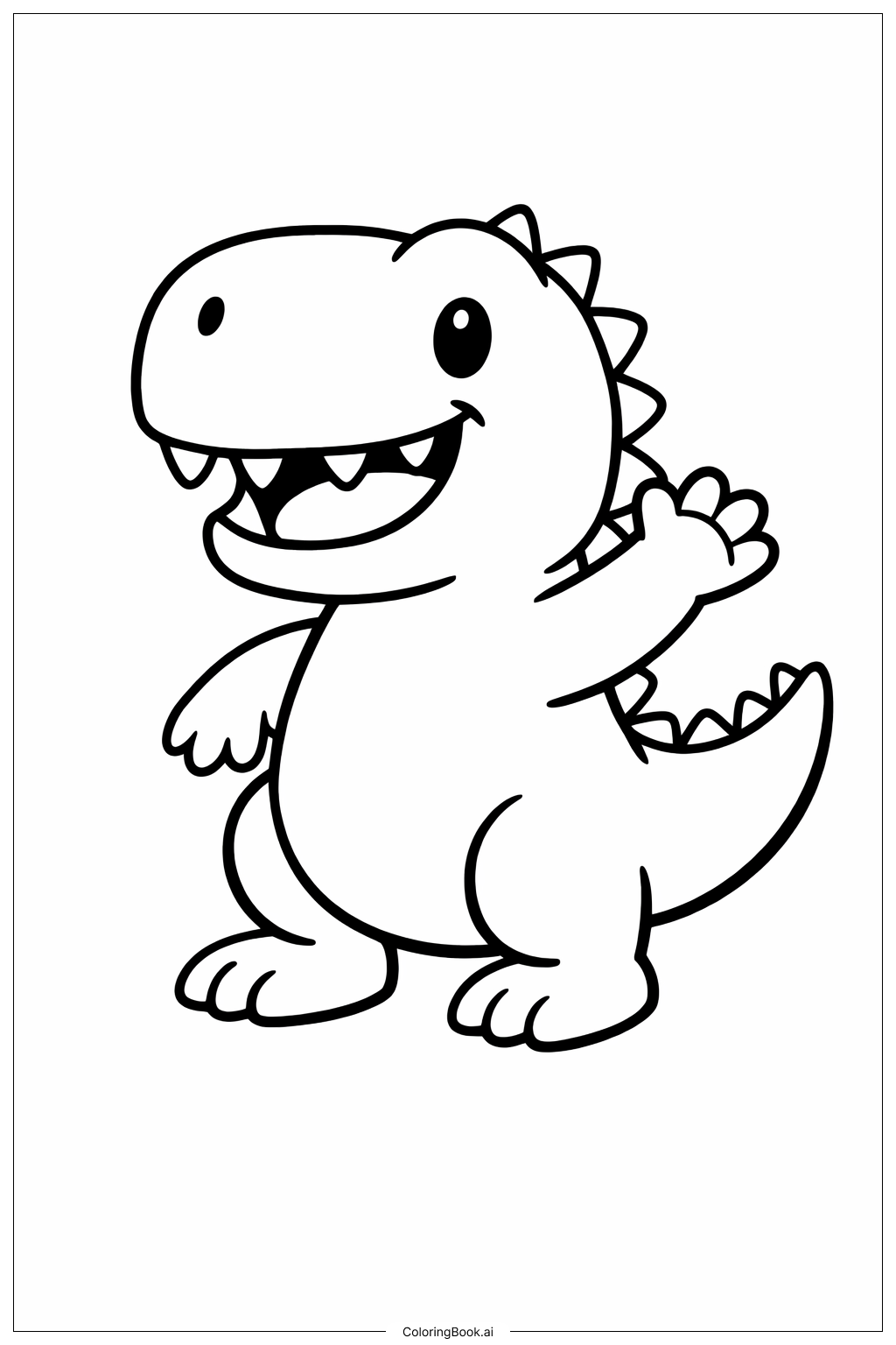  Trang tô màu Tyrannosaurus Rex Vẫy Tay 