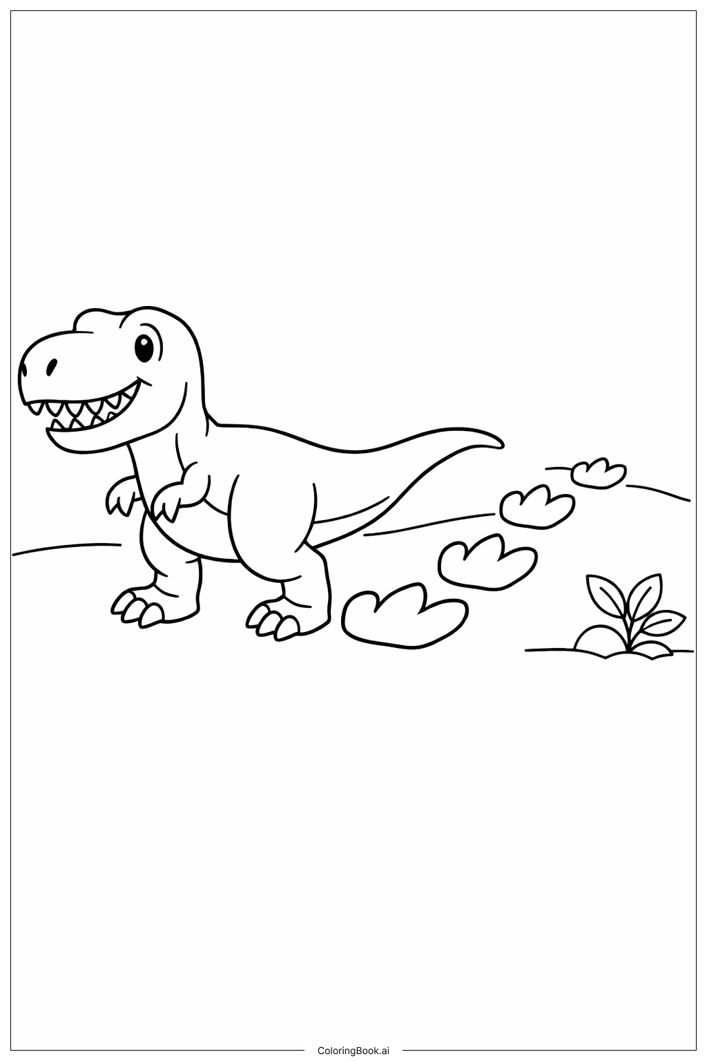  Trang tô màu Tyrannosaurus Rex Với Dấu Chân 