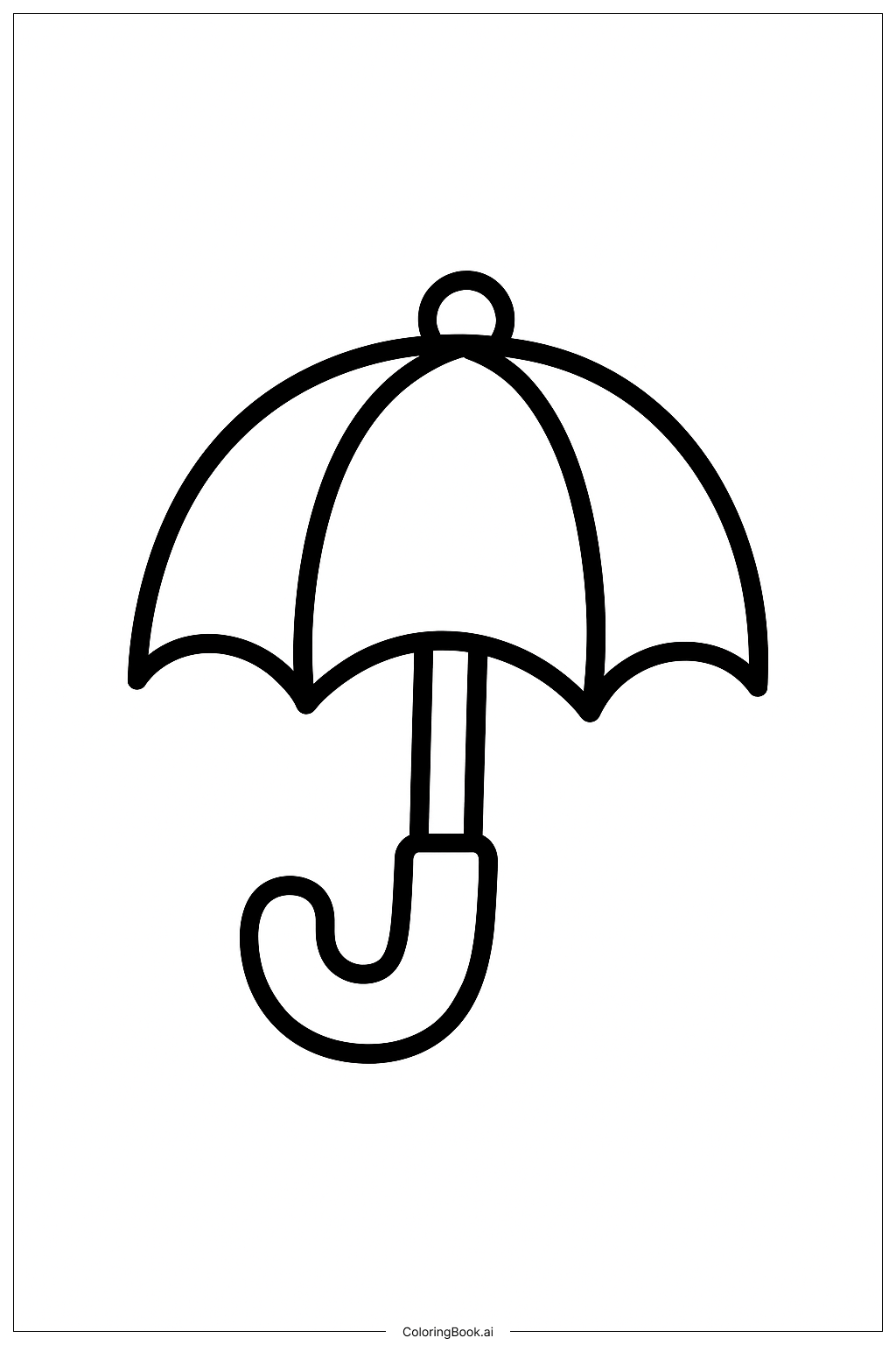 婴儿雨伞填色页