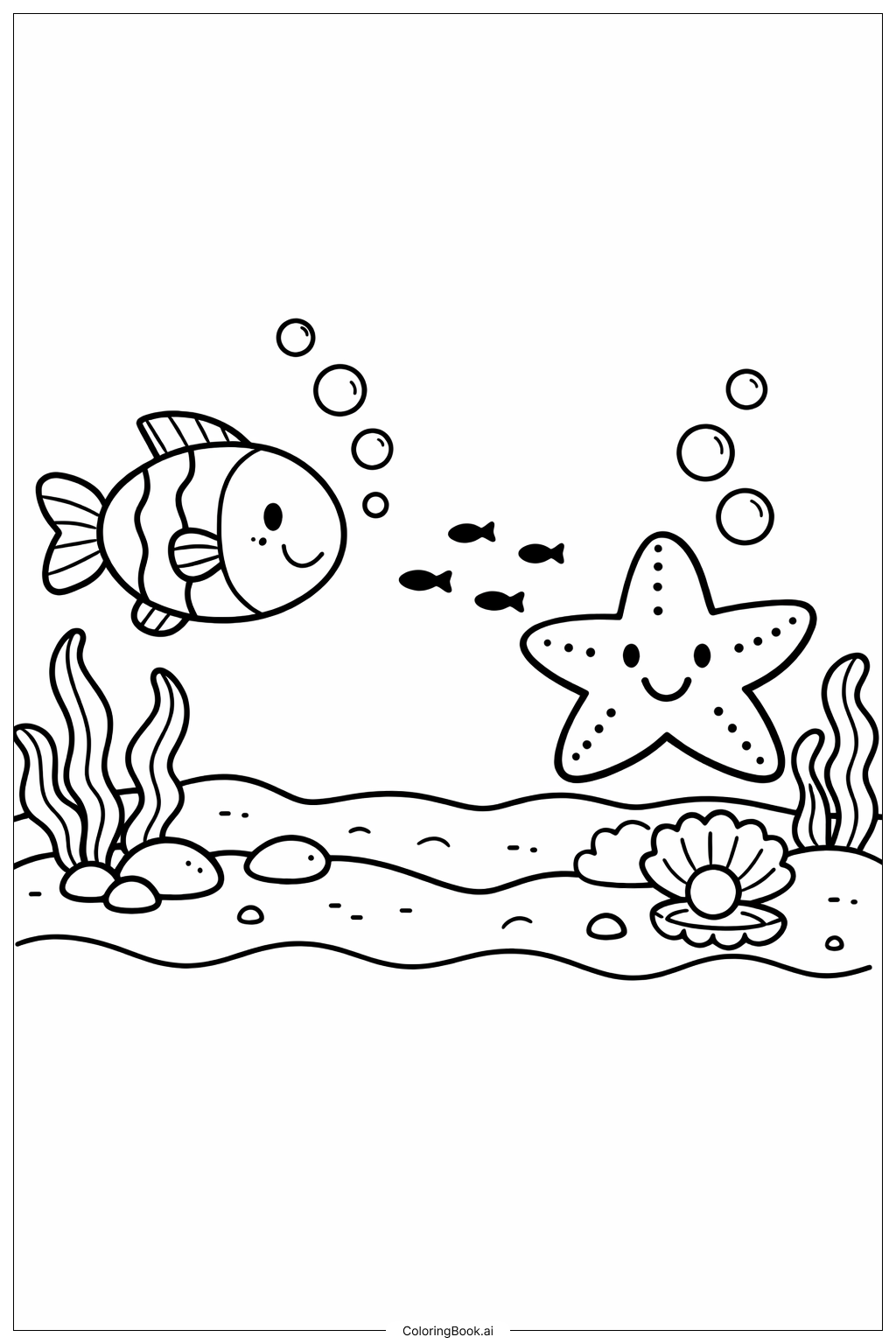  Untersee-Kritzel-Szene Ausmalseite 